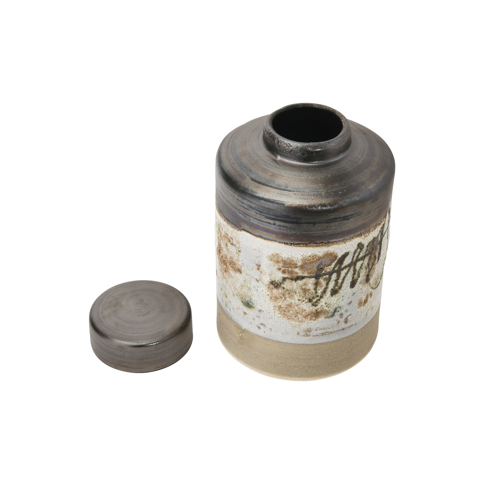 Hello Honey® 13" Multicolor Reactive Glaze Decorative Stoneware Ginger Jar