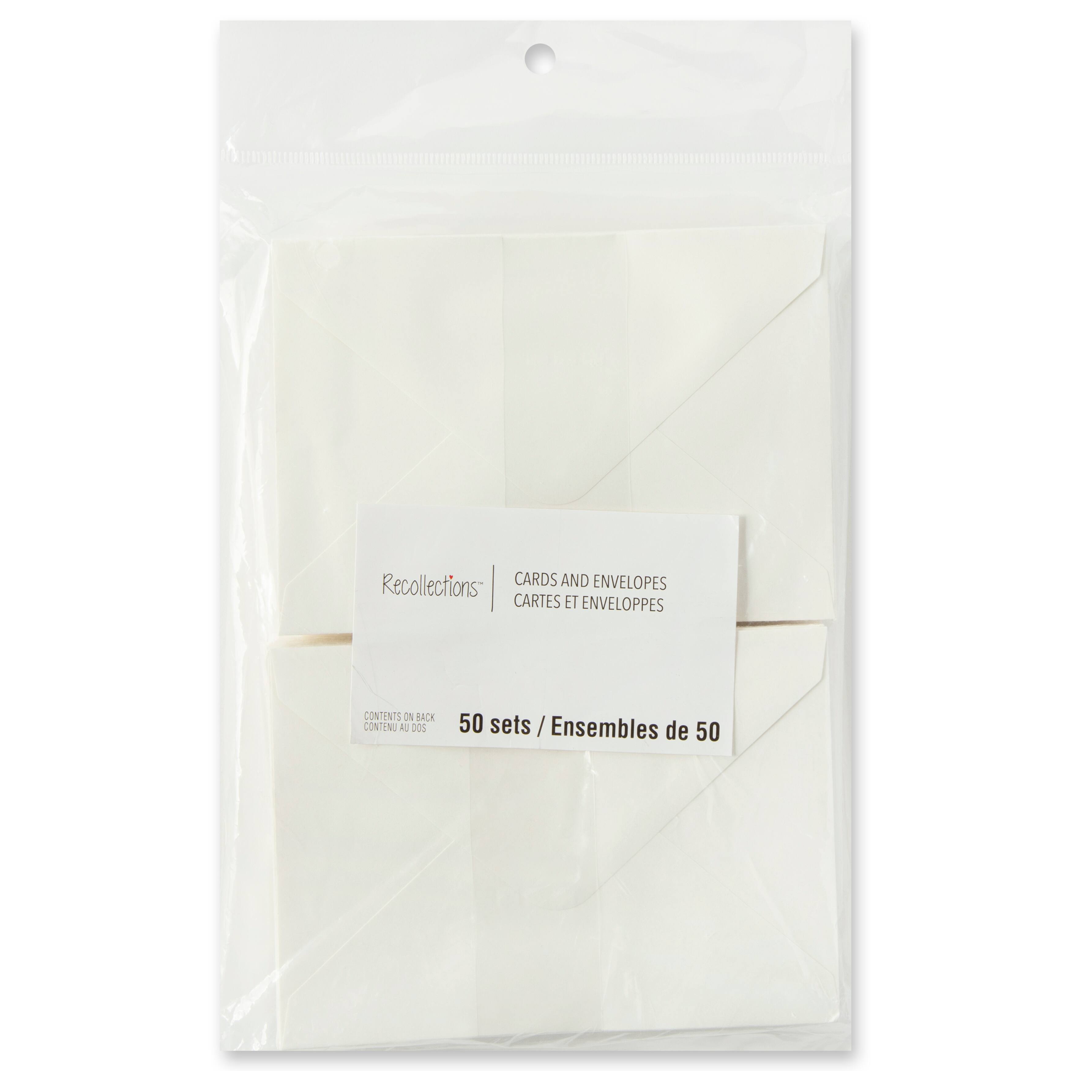 12 Packs: 50 ct. (600 total) 3.5" x 4.87" Ivory Folded Cards & Envelopes by Recollections™