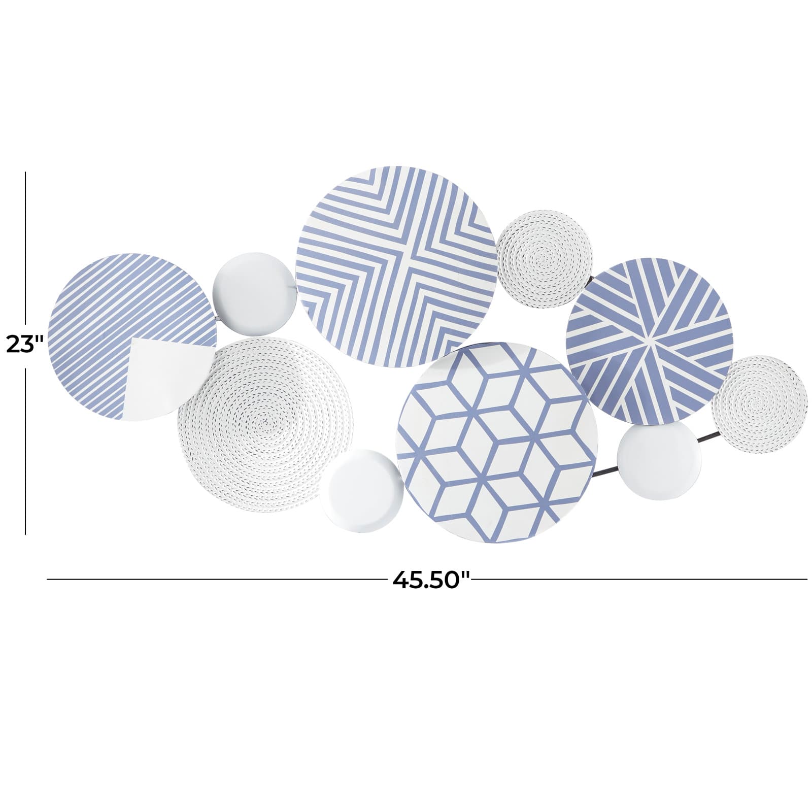 CosmoLiving by Cosmopolitan 46&#x22; Metal Plates with Intricate Patterns Wall D&#xE9;cor