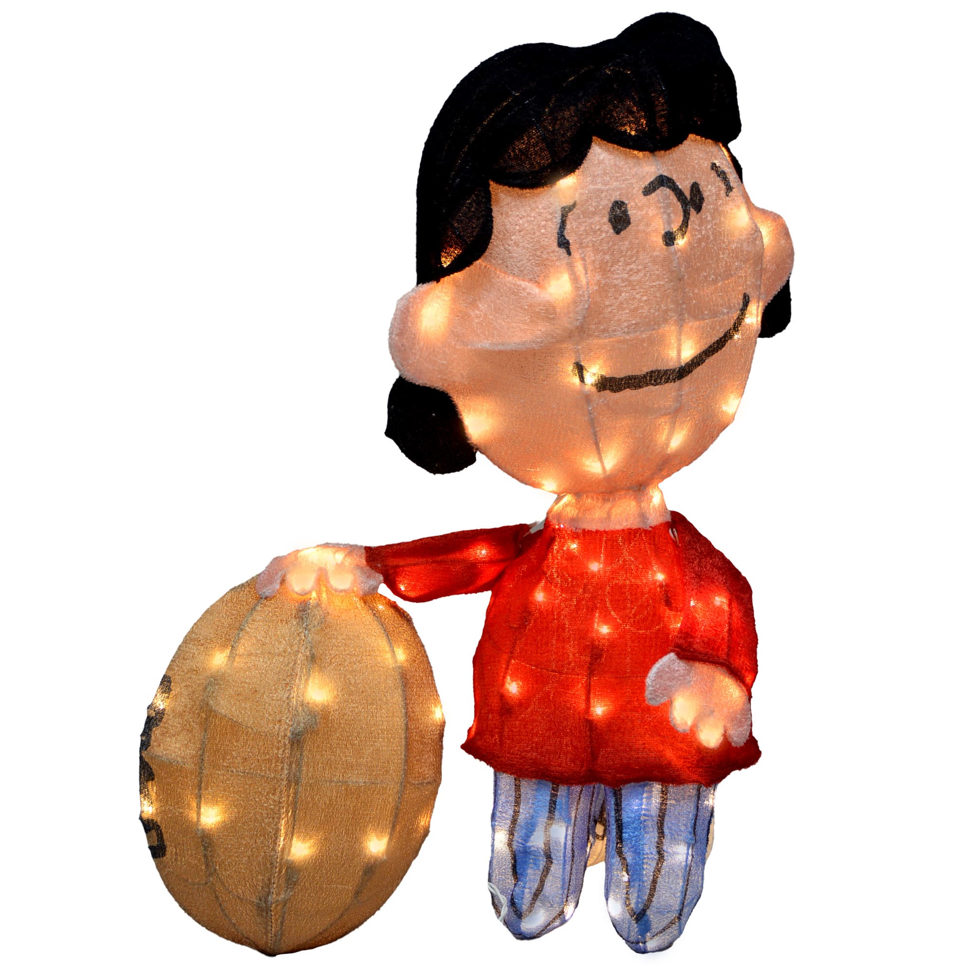 2.5ft. LED Peanuts Lucy with Football &#x26; Charlie Brown Yard Art