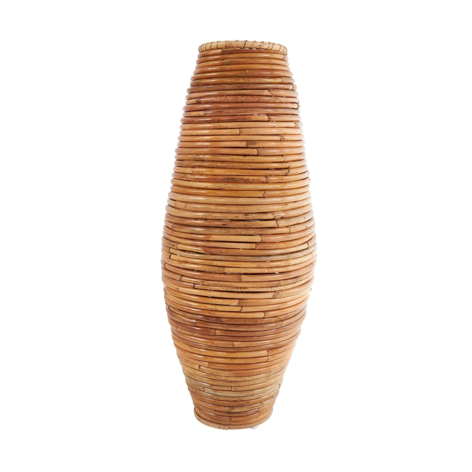 28" Brown Rattan Handmade Wrapped Vase