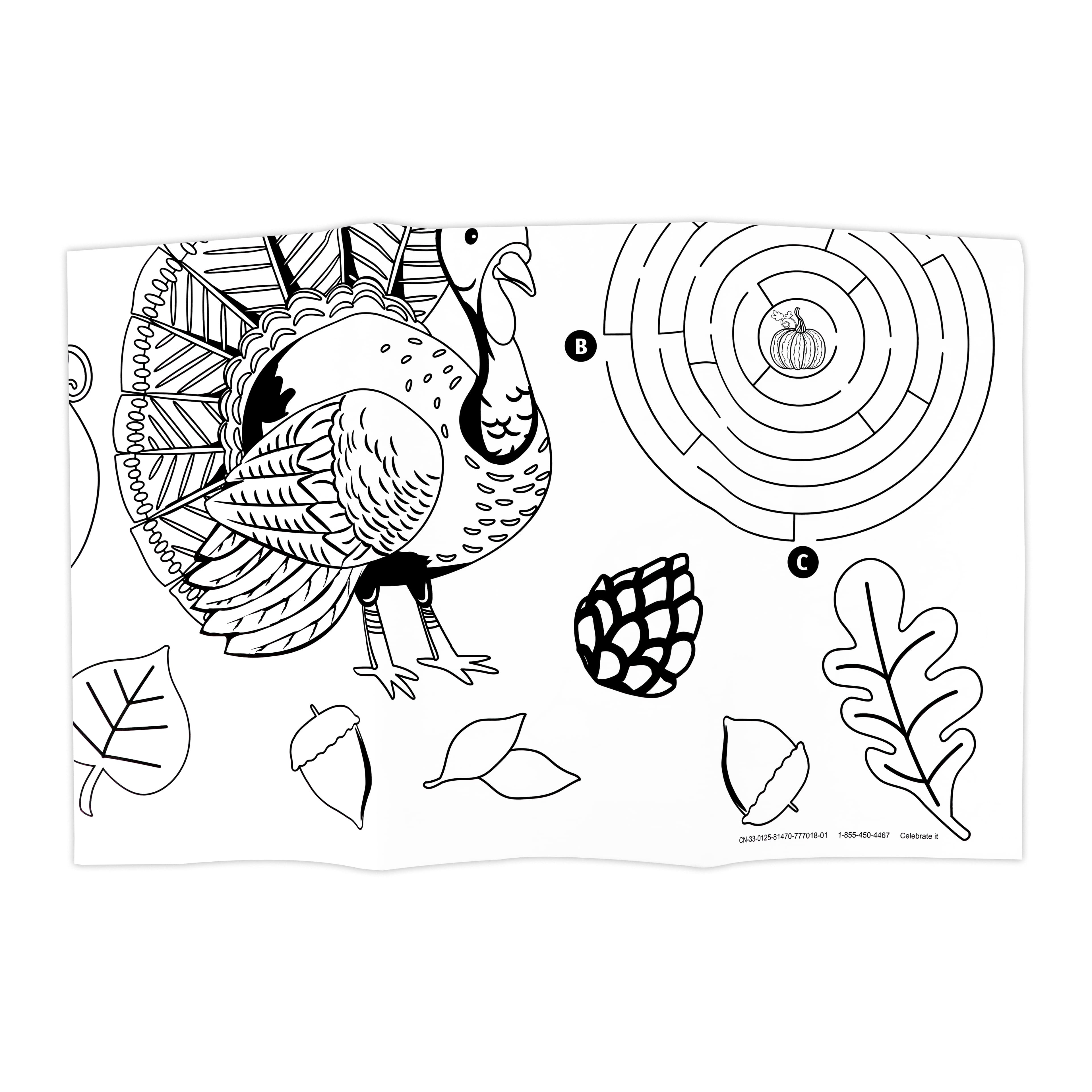88&#x22; Thanksgiving Color-In Table Cloth by Celebrate It&#x2122;