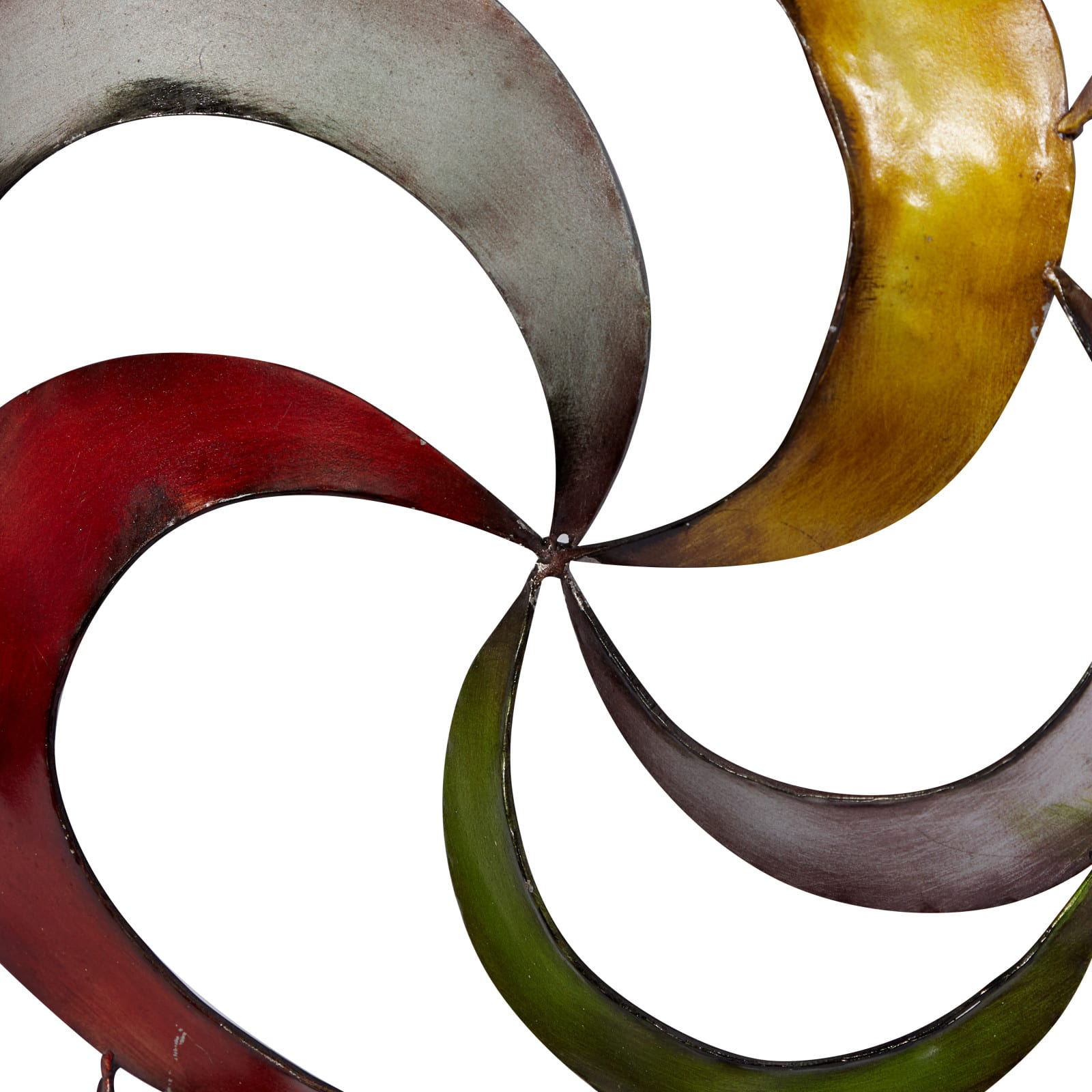 35&#x22; Multicolored Metal Contemporary Abstract Wall Decor