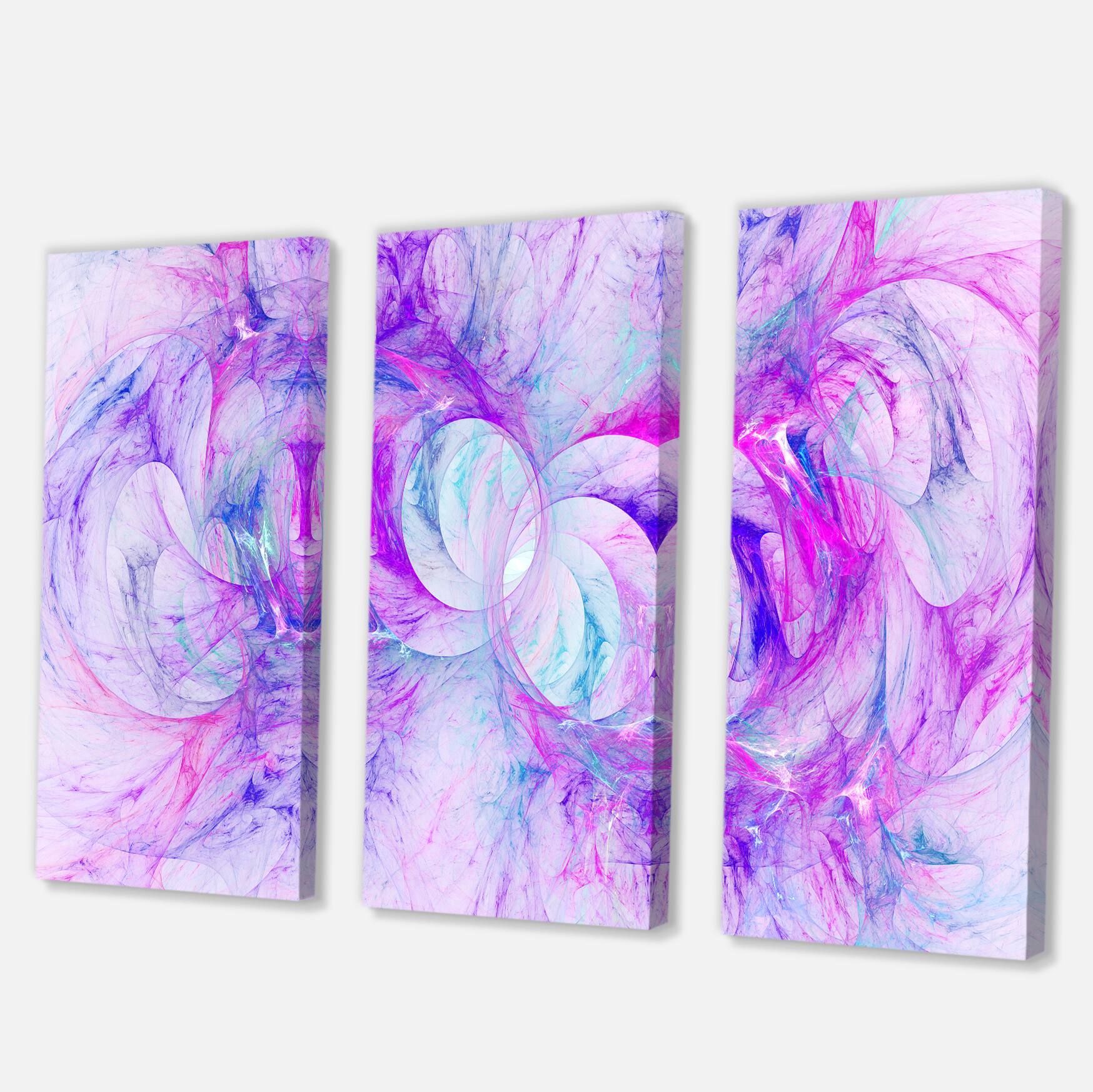 Designart - Light Purple Fractal Texture - Abstract Canvas Art Print