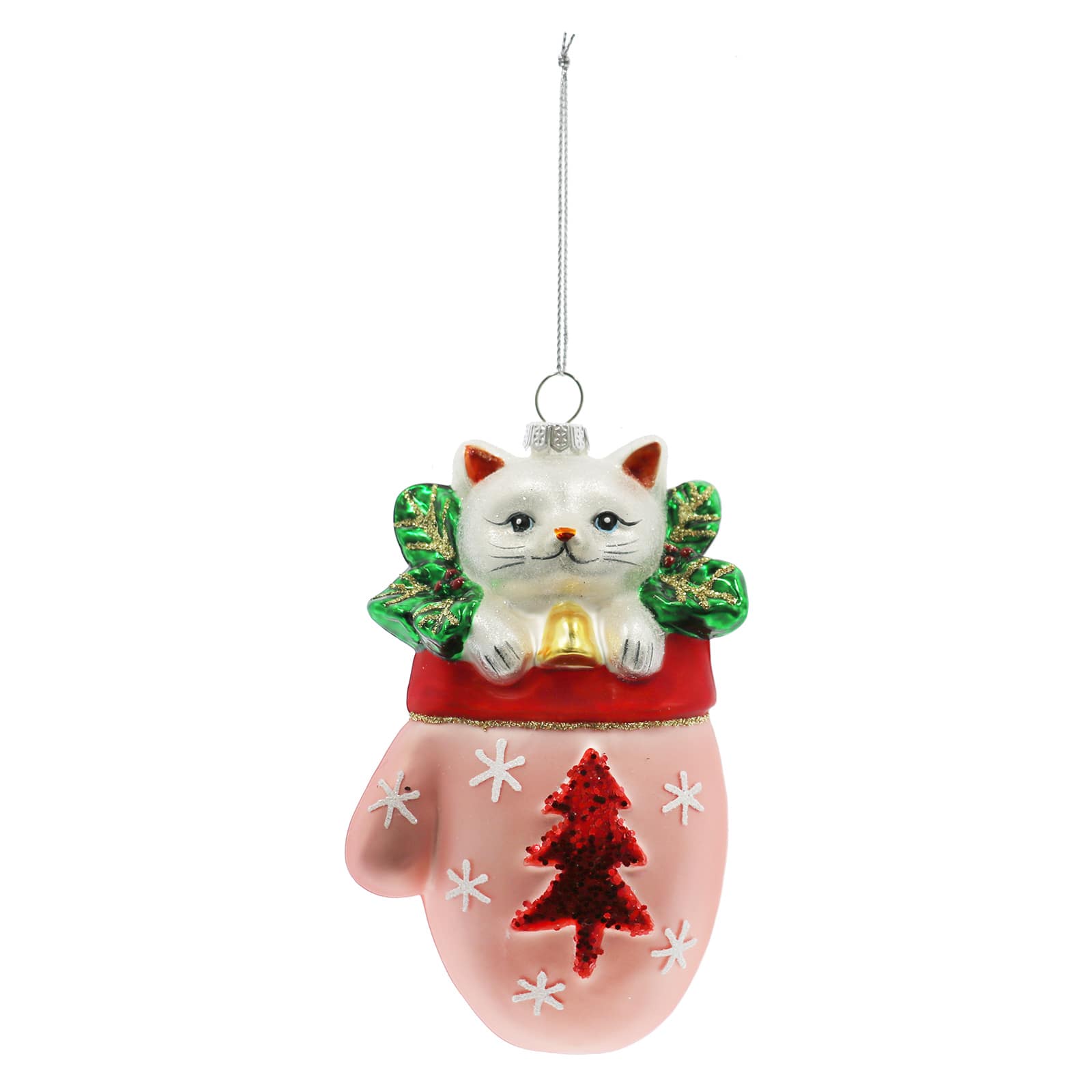 5&#x22; Kitten in a Mitten Glass Ornament by Ashland&#xAE;