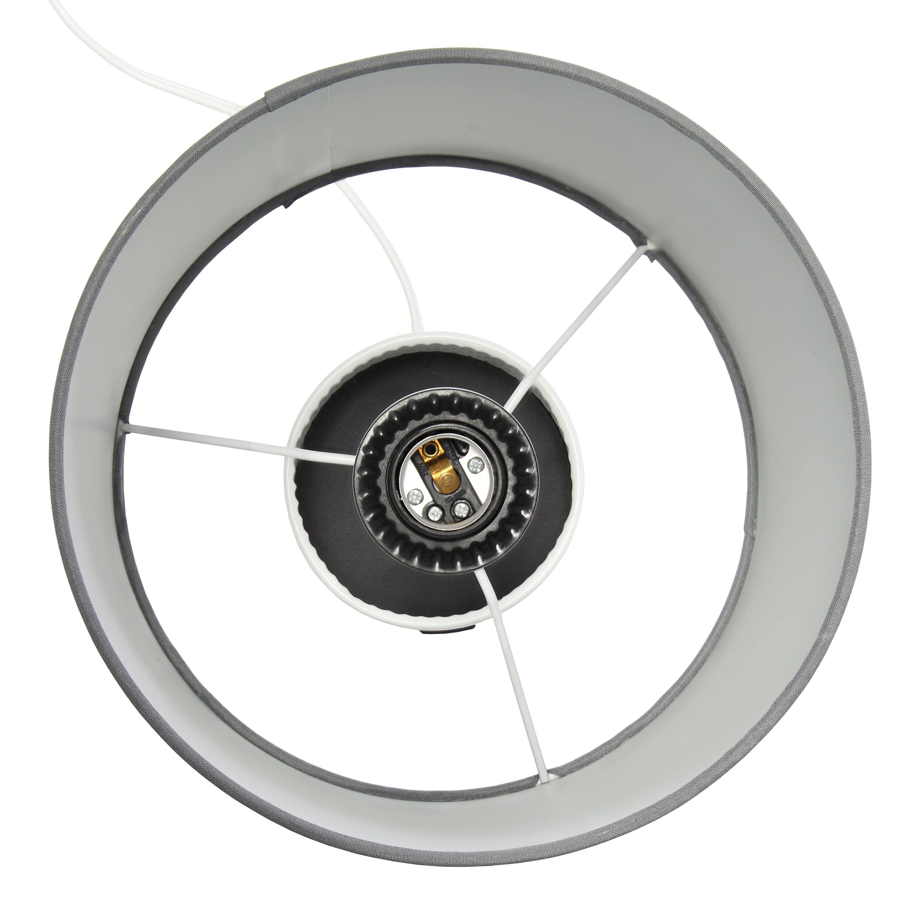 Simple Designs 18.5" Hammered Metal Container Base Table Lamp with USB Charging Port