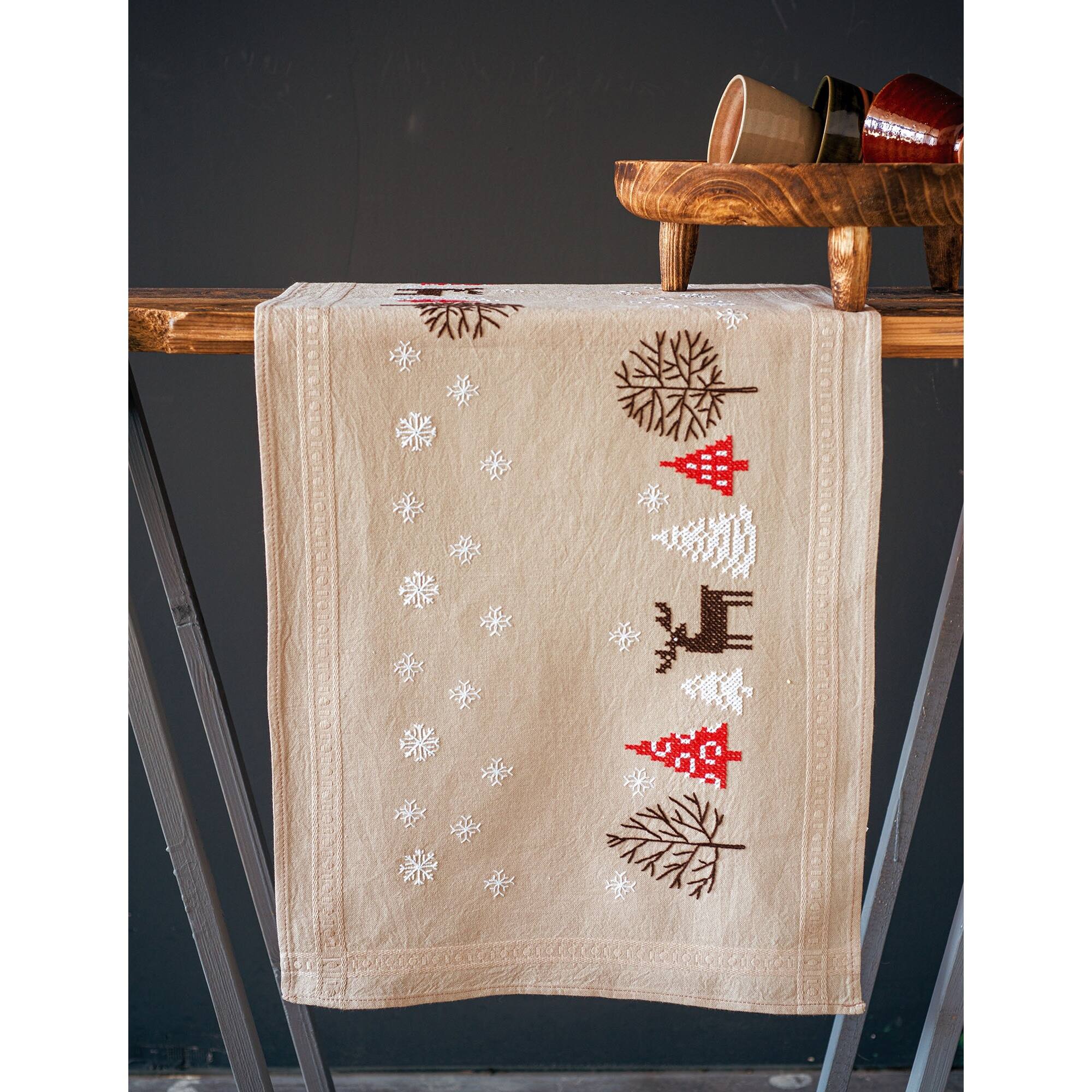 Vervaco Modern Christmas Designs Stamped Table Runner Cross Stitch Kit Michaels