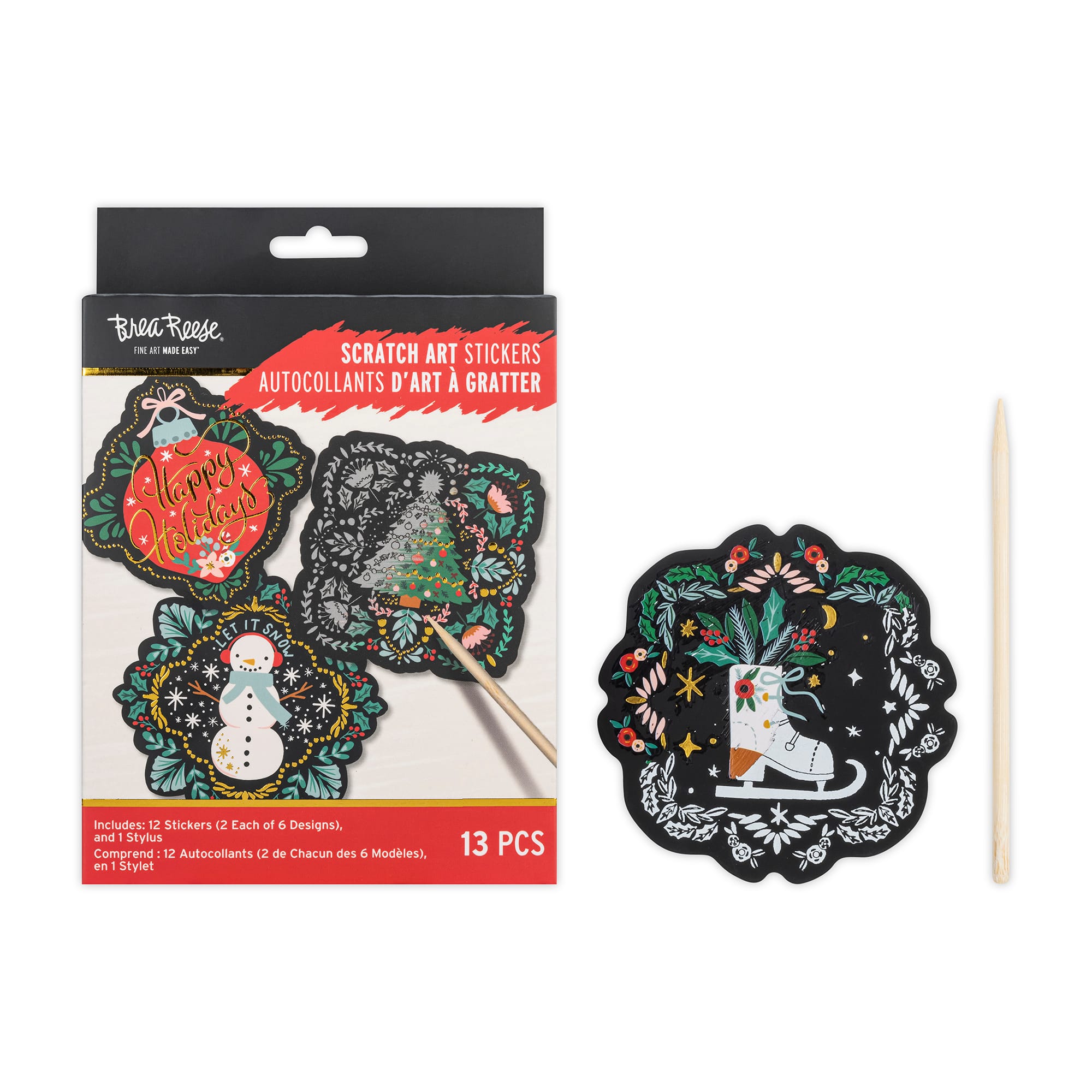 Brea Reese&#x2122; Holiday Motifs Scratch Art Stickers
