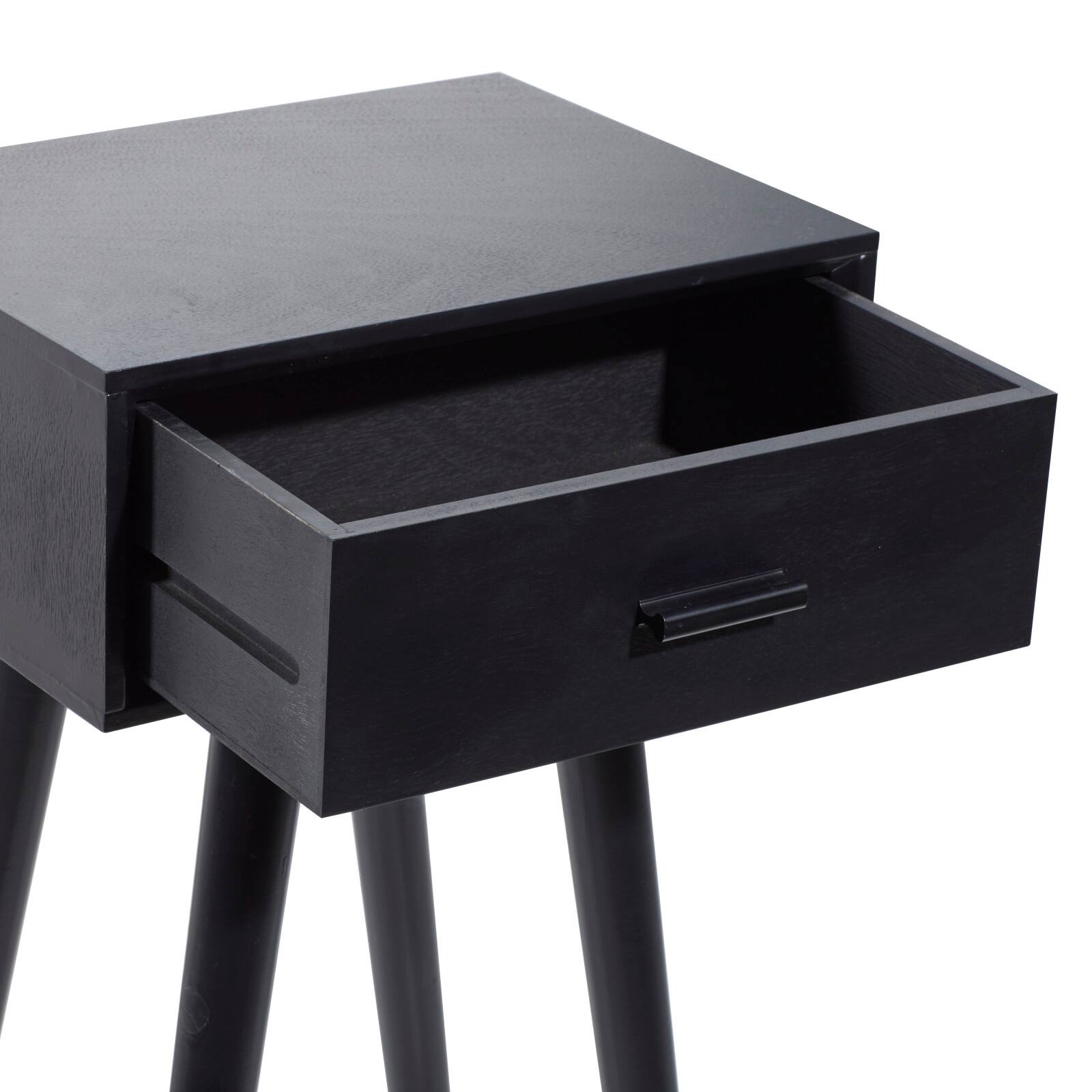 28" Black Pine Modern Accent Table