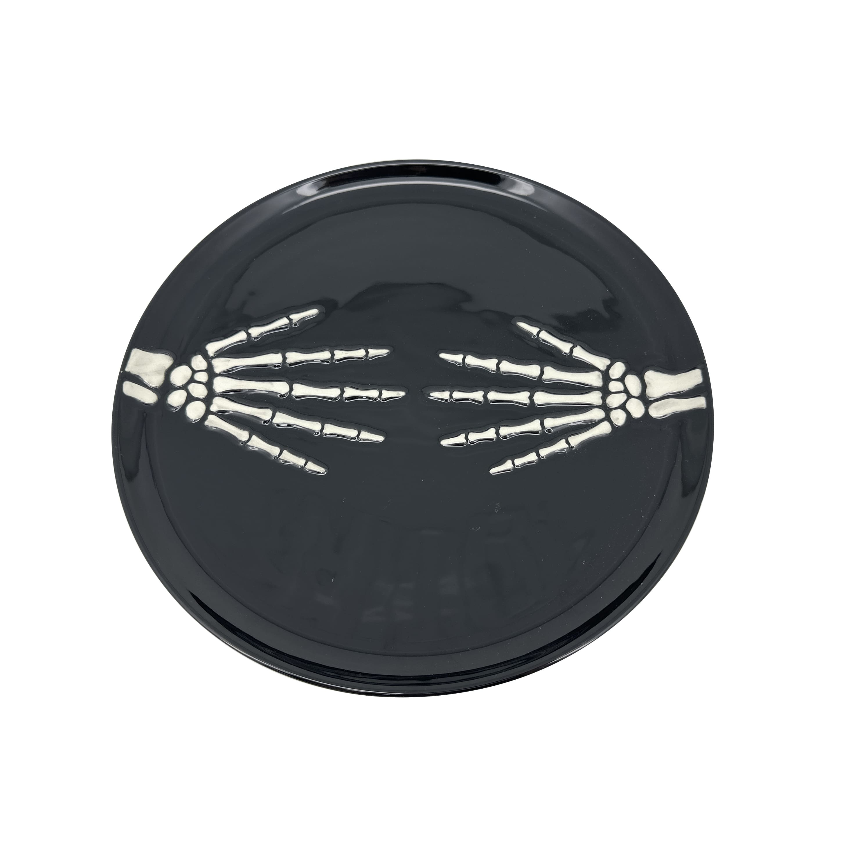 14" Black Skeleton Hands Plate by Makery™