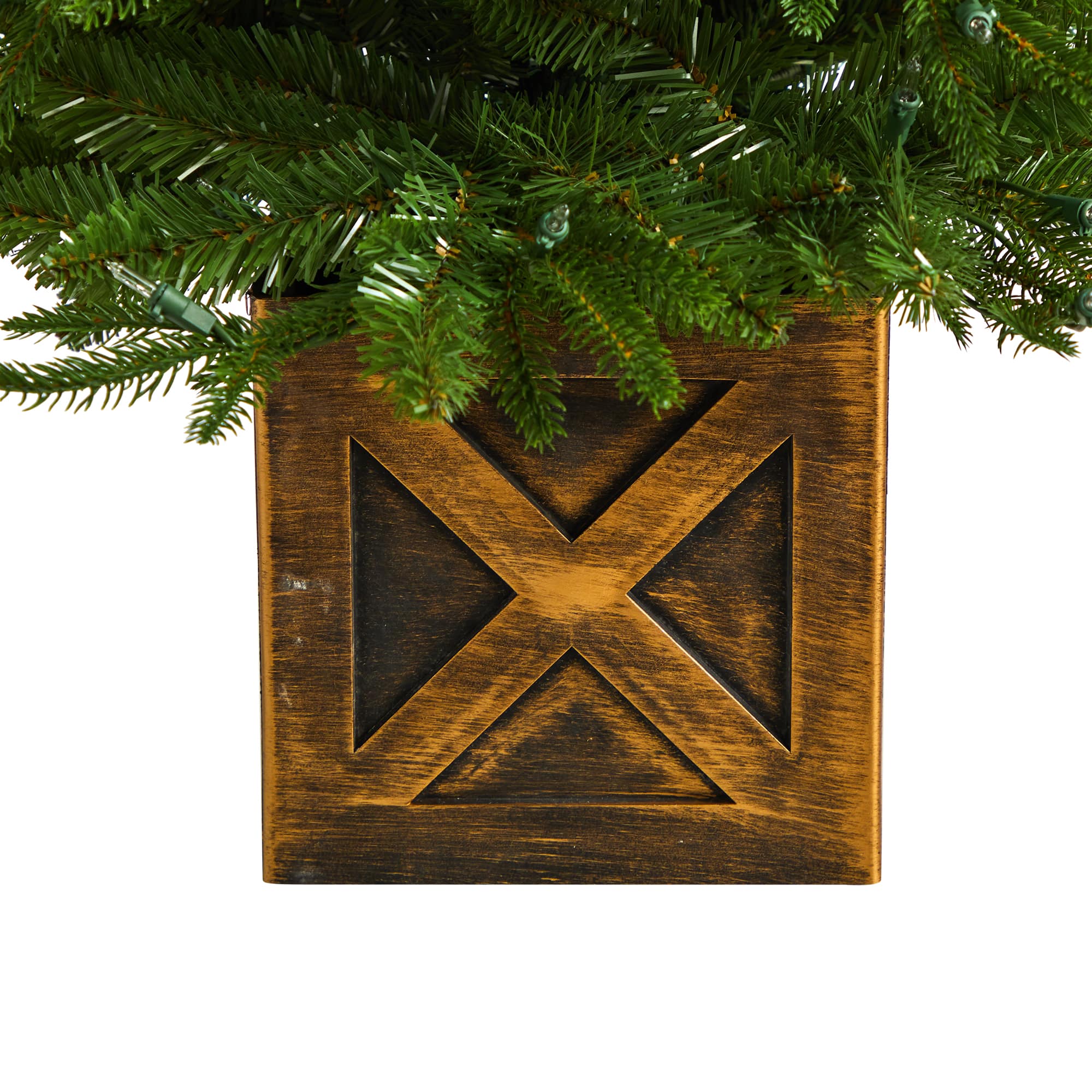 3ft. Pre-Lit Finland Fir Artificial Christmas Tree in Decorative Planter, Warm White Lights