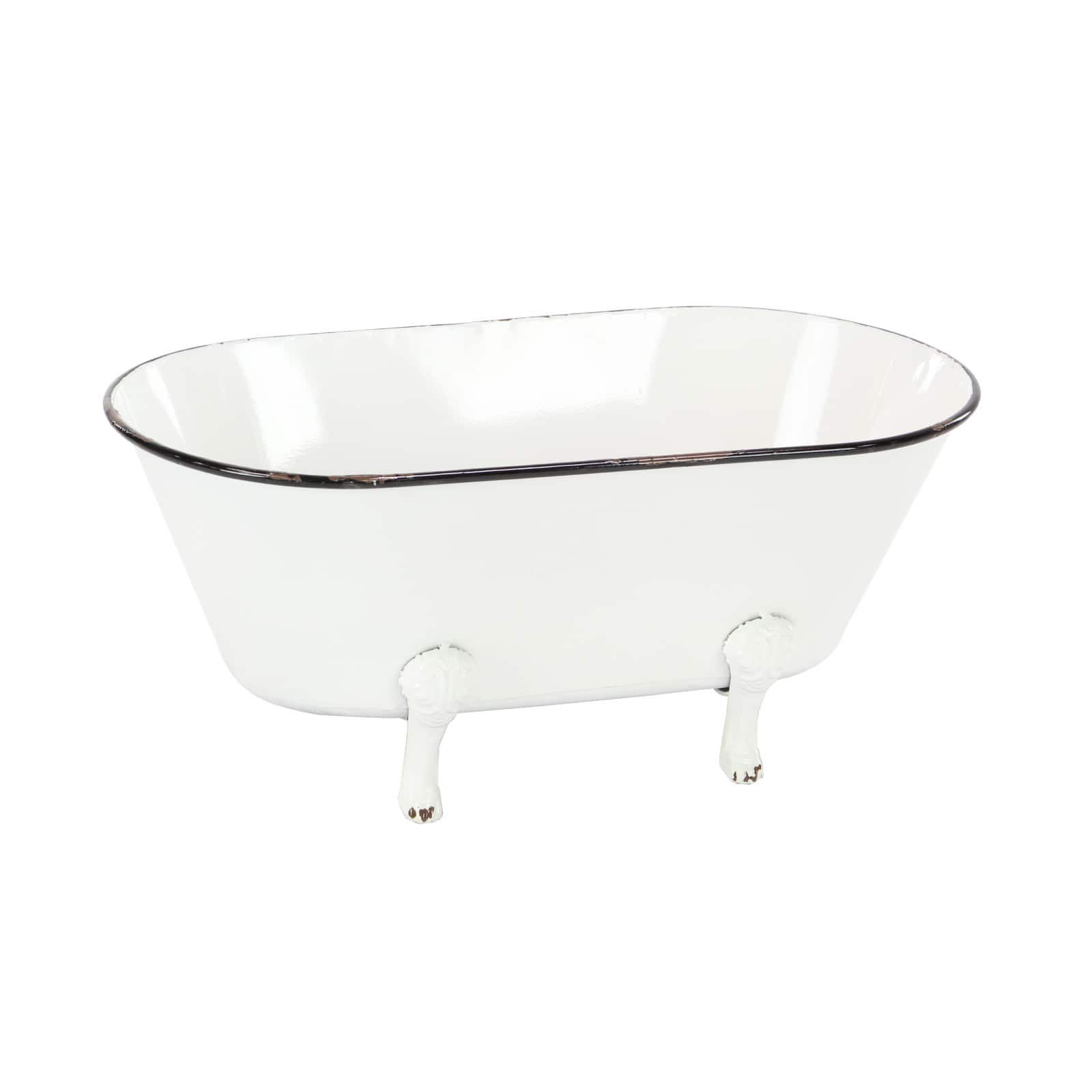 20&#x22; White Metal Farmhouse Planter