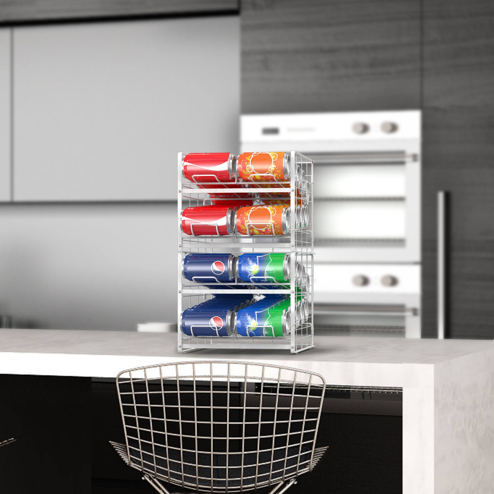 White 12oz. Can Organizer Rack Dispensers