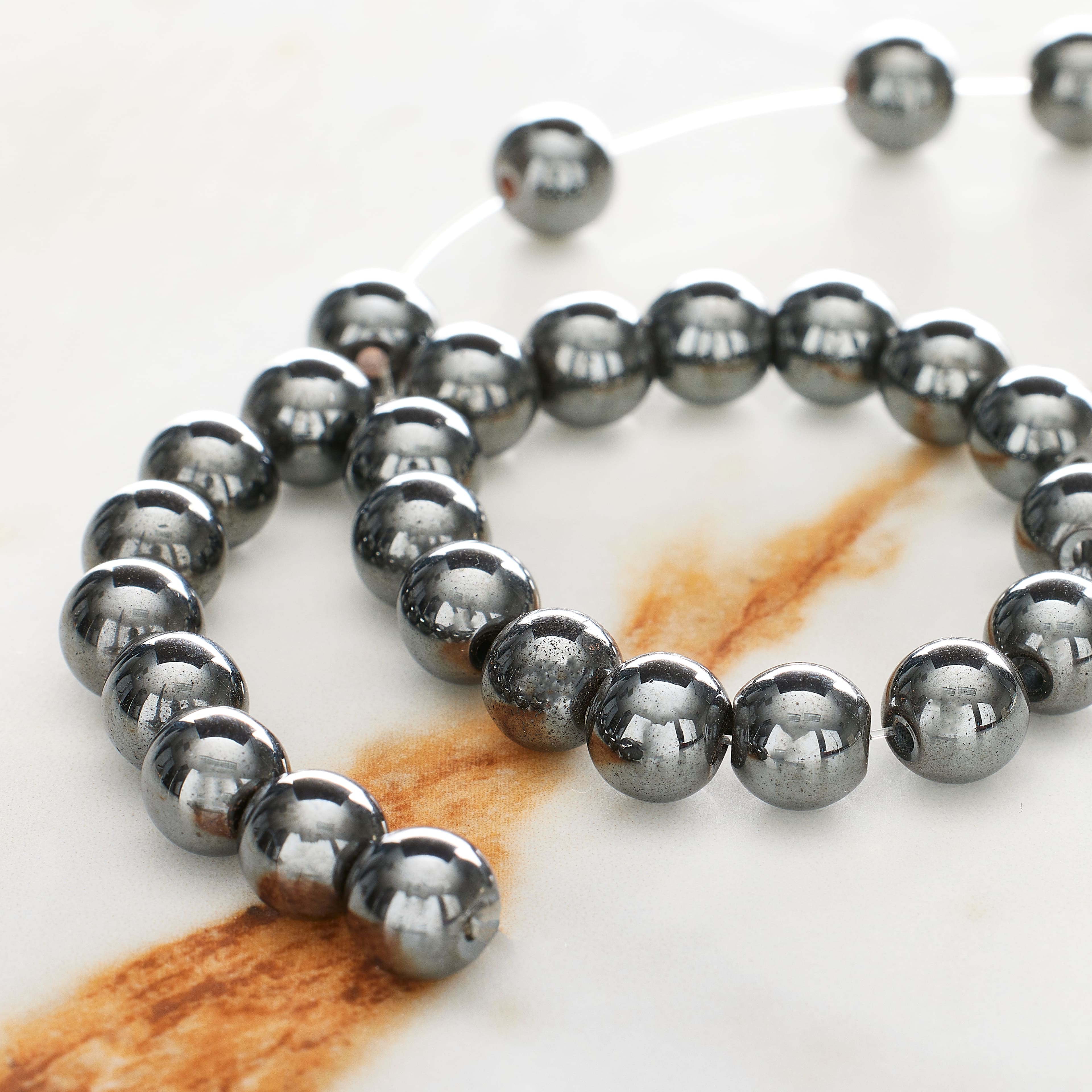 Hematite Round Beads, 8mm by Bead Landing™