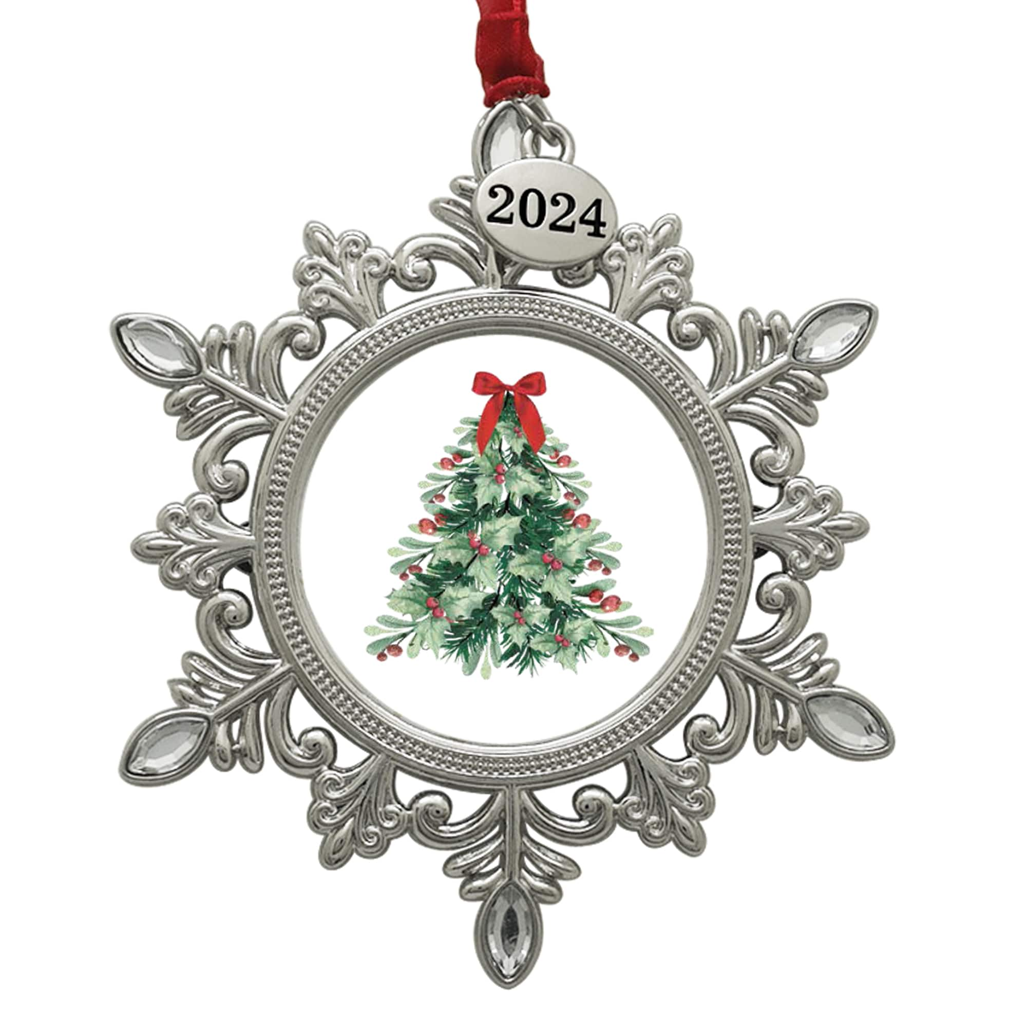 2&#x22; x 2&#x22; Silver with Jewels 2024 Ornament Frame by Studio D&#xE9;cor&#xAE;