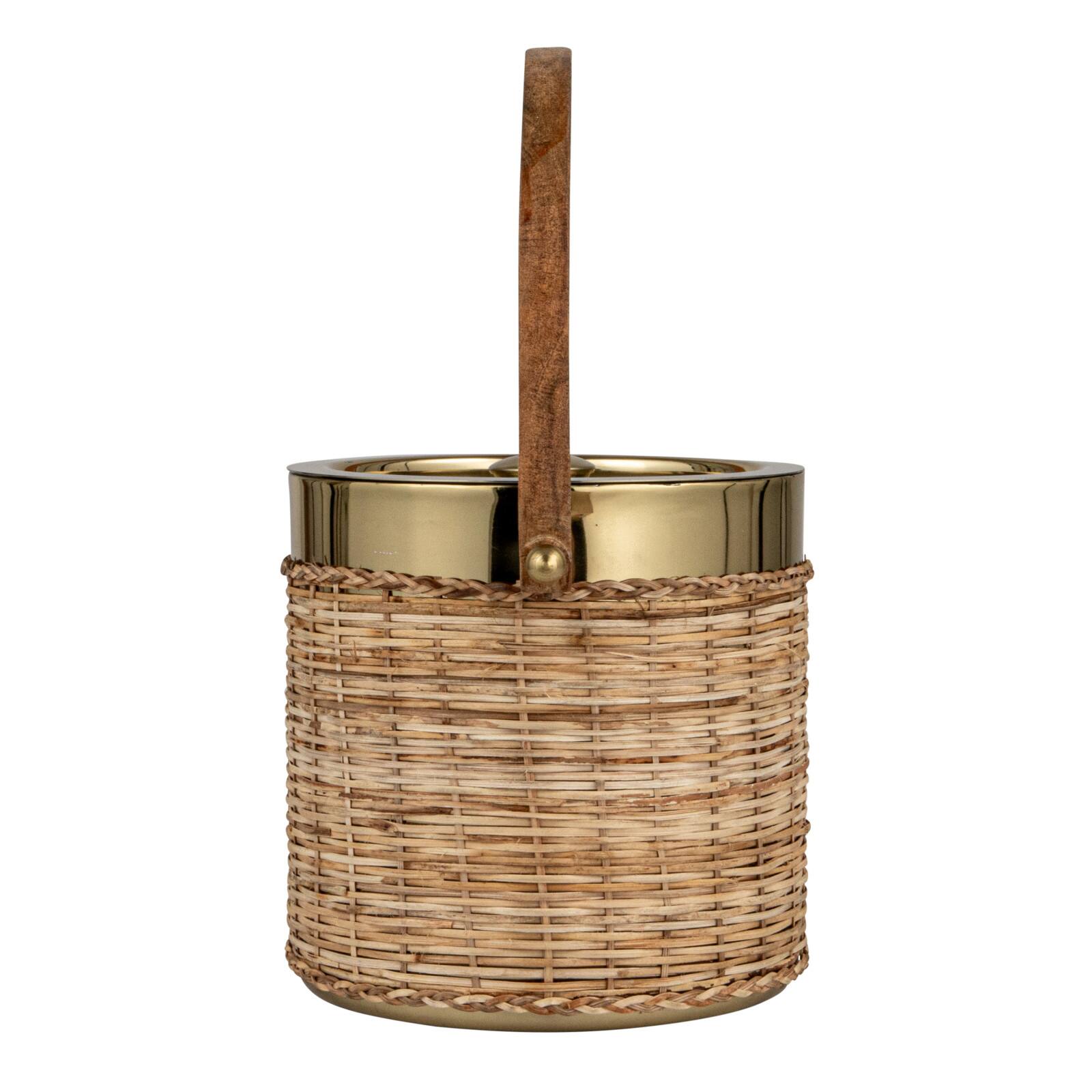 Hello Honey&#xAE; 3qt. Boho-Chic Rattan &#x26; Steel Ice Bucket
