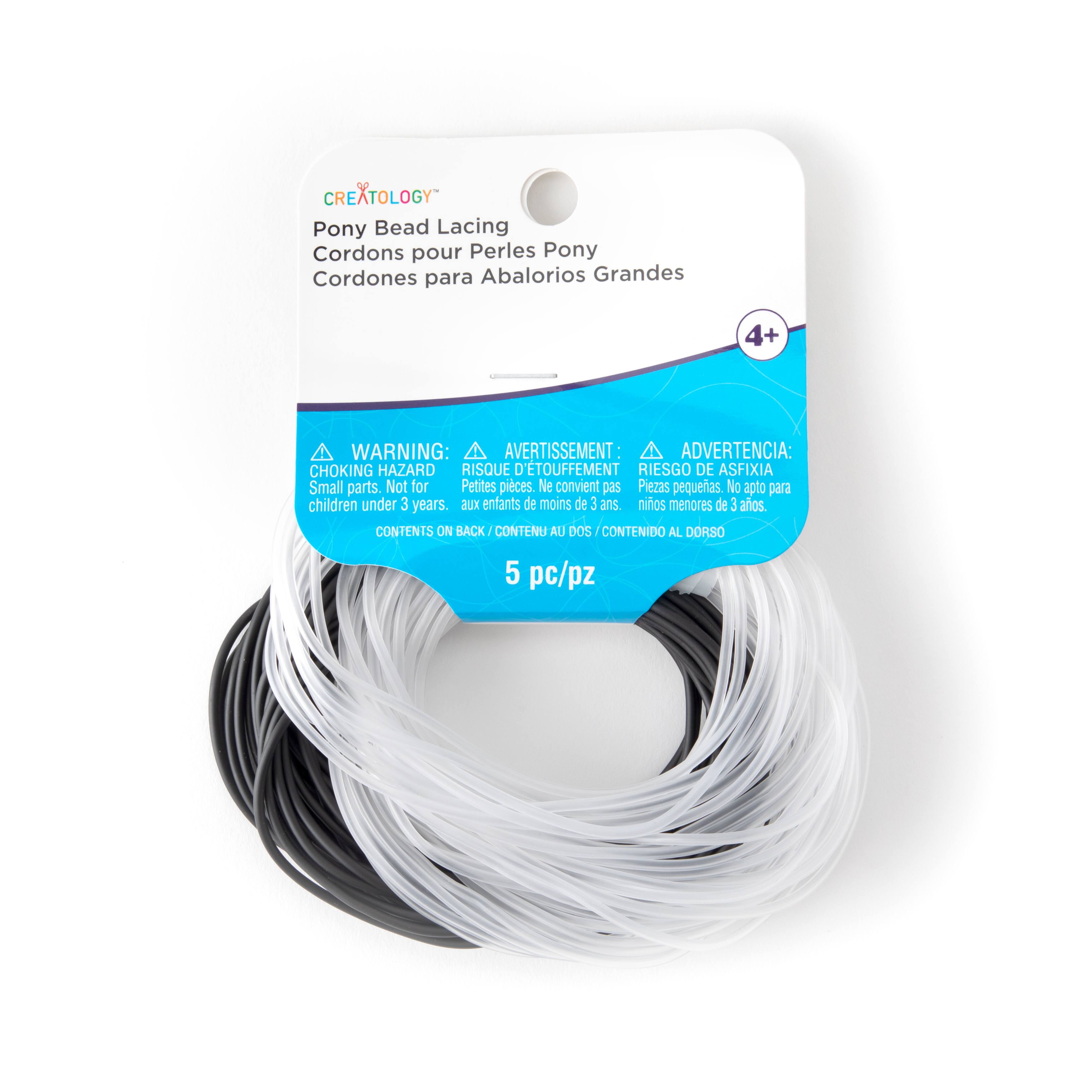 12 Pack: Black &#x26; Frost Pony Bead Lacing by Creatology&#x2122;