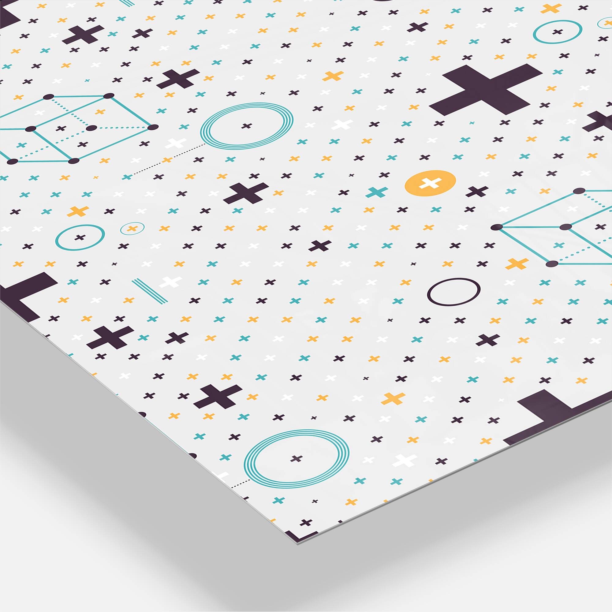 Designart 'Minimalistic Geometric Elements Oversized Mid-Century Modern Multipanel Wall Clock