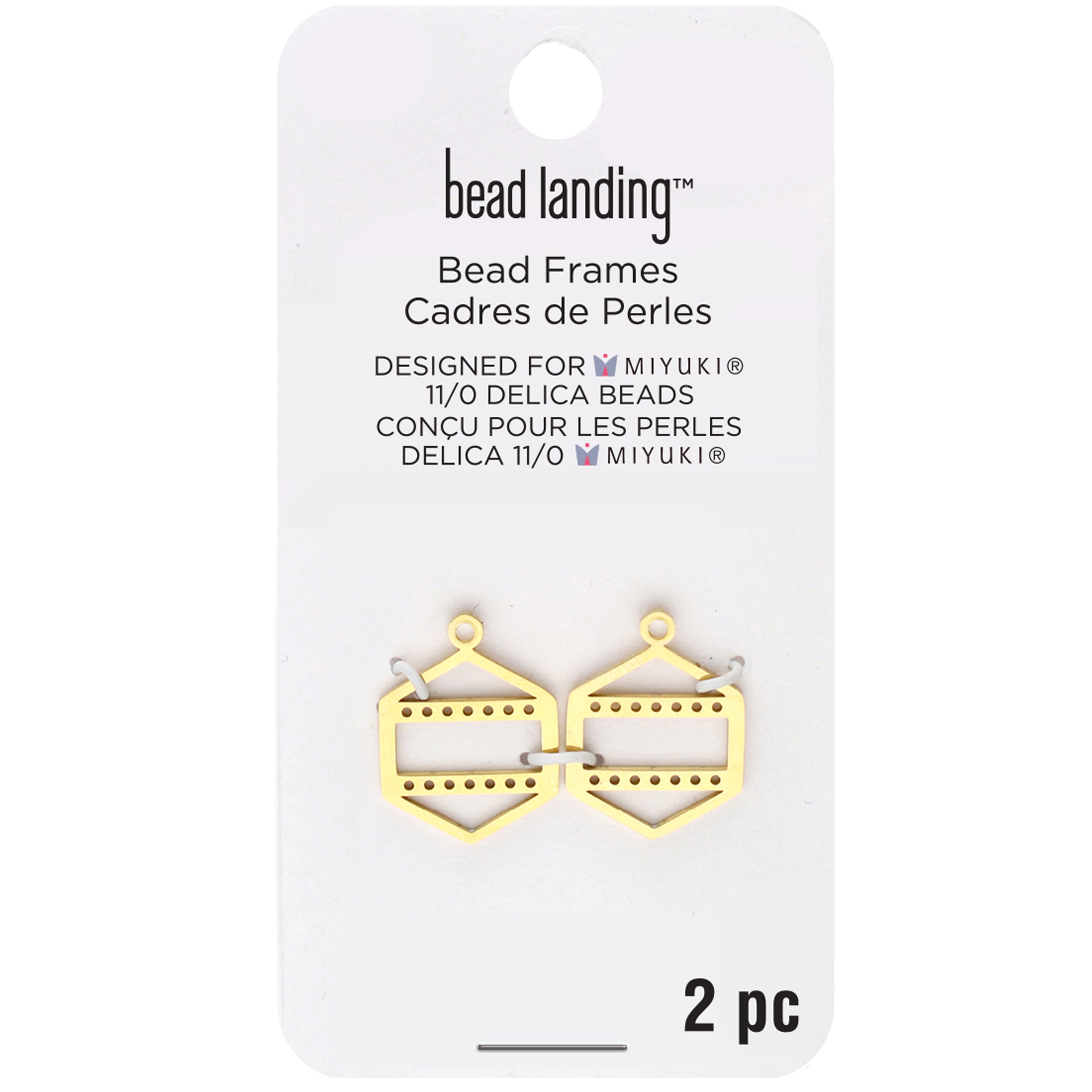 12 Packs: 2 ct. (24 total) Gold Hexagon Pendant Bead Frames by Bead Landing&#x2122;