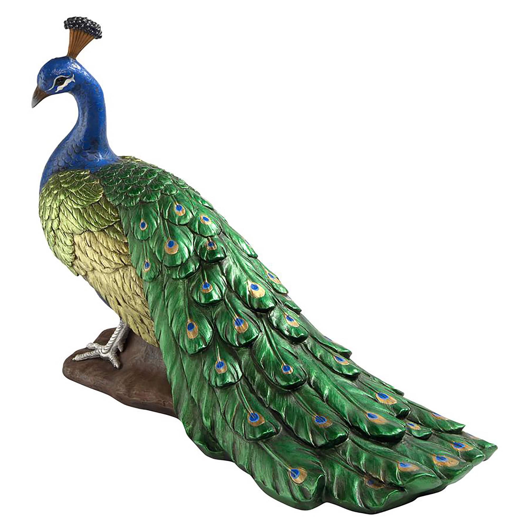 Design Toscano 21&#x22; The Regal Peacock Garden Sculpture