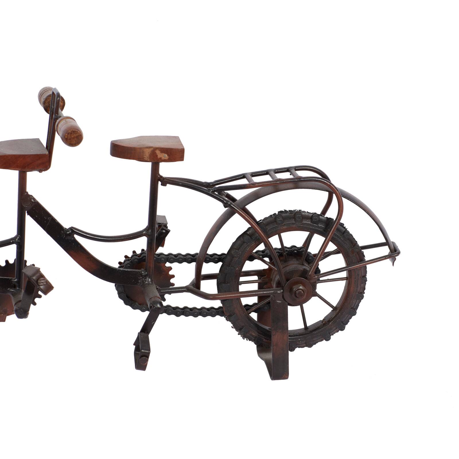 20&#x22; Brown Metal Vintage Bicycle Sculpture