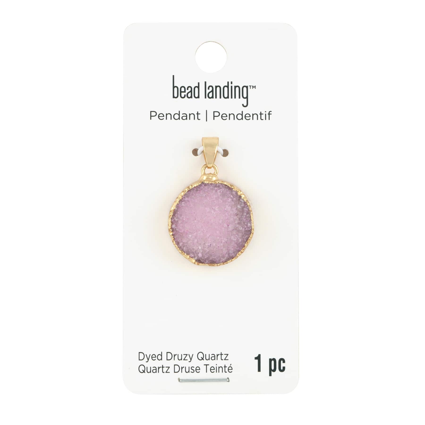 Dyed Druzy Quartz Round Pendant by Bead Landing™