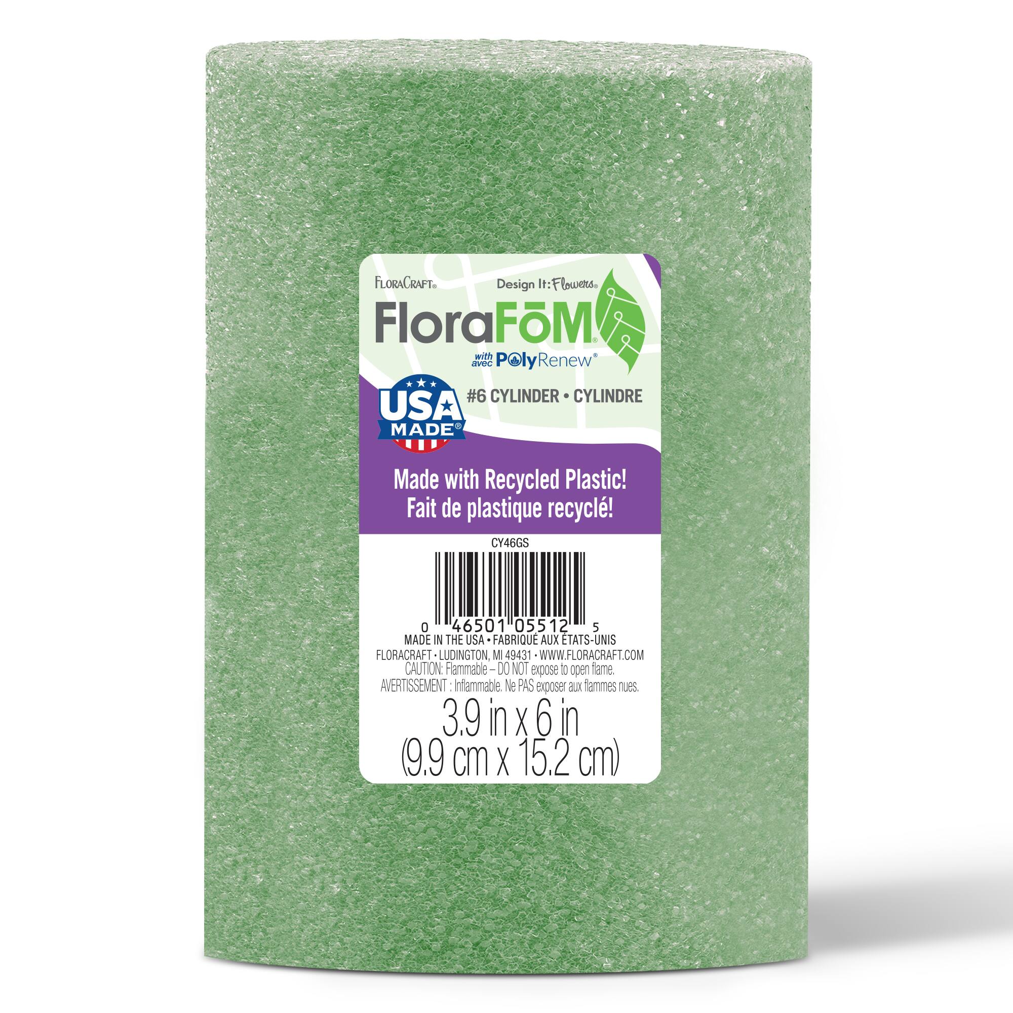 FloraCraft® FloraFōM 4" x 6" Green Foam Cylinder