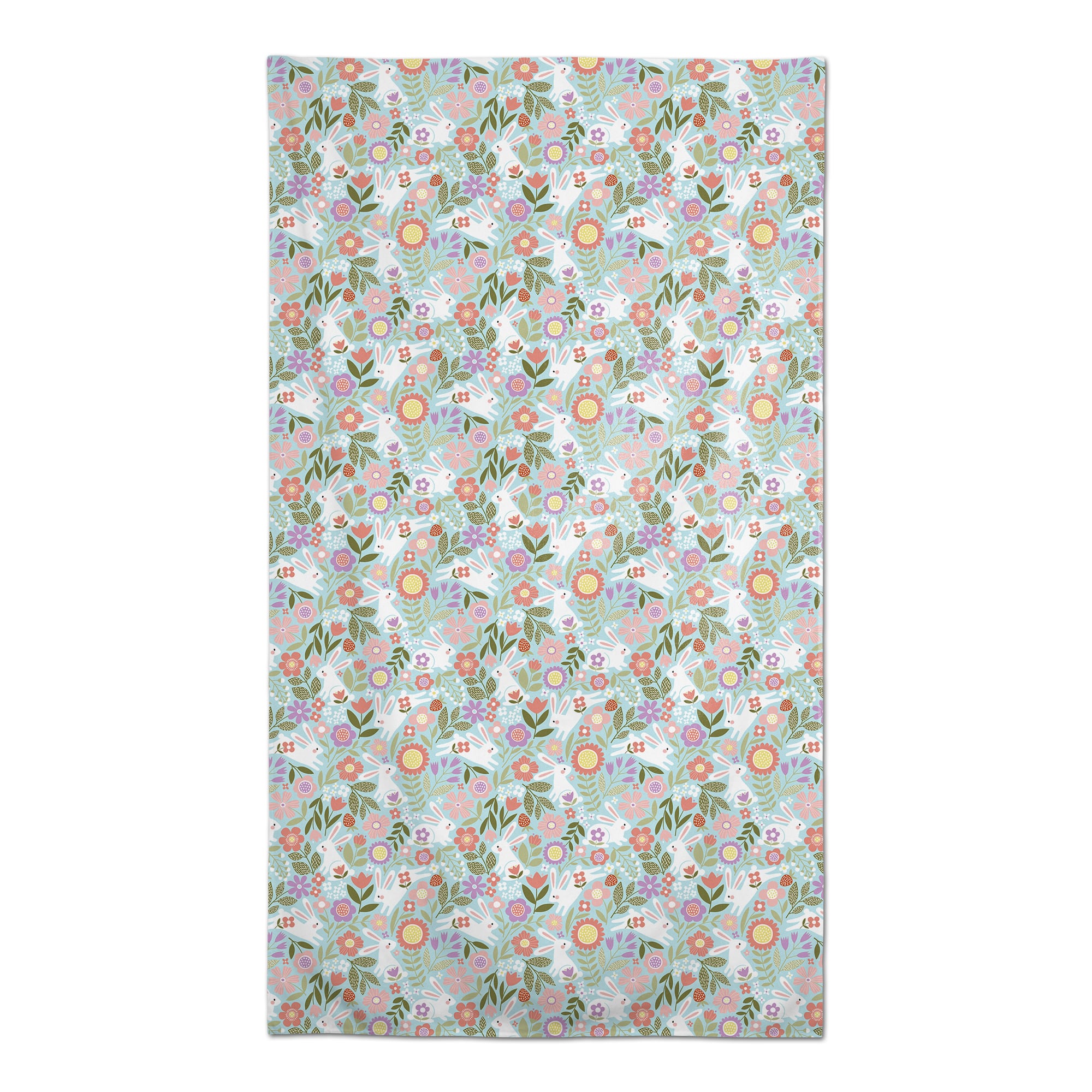 Pastel Bunny Floral Pattern 58" x 102" Tablecloth