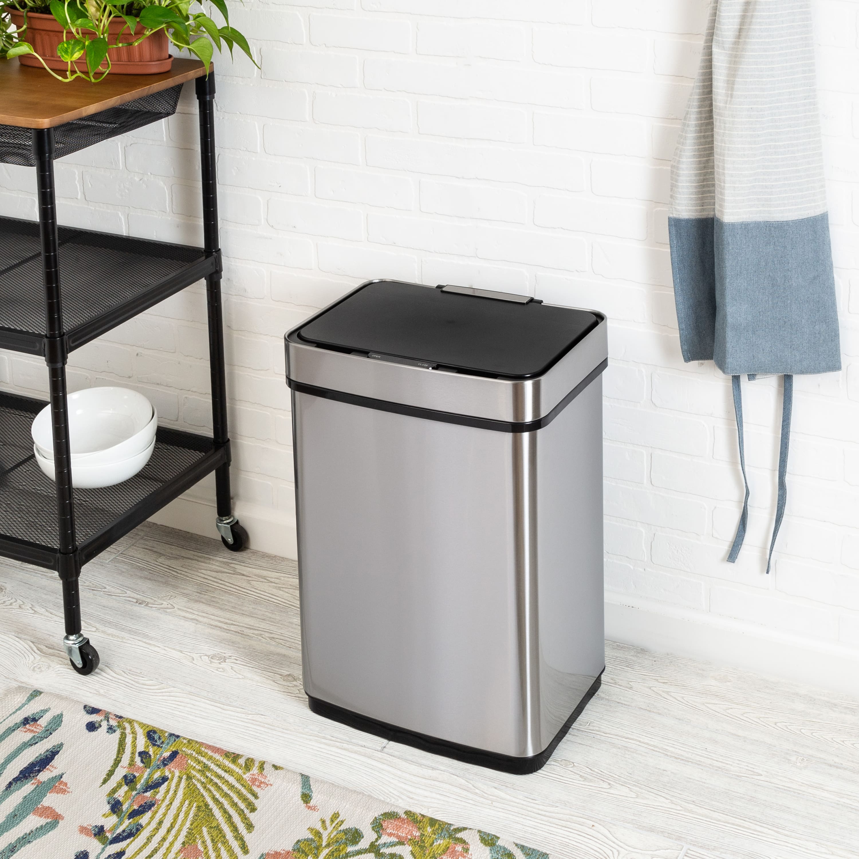 Honey Can Do 50L Stainless Steel Trash Can with Motion Sensor