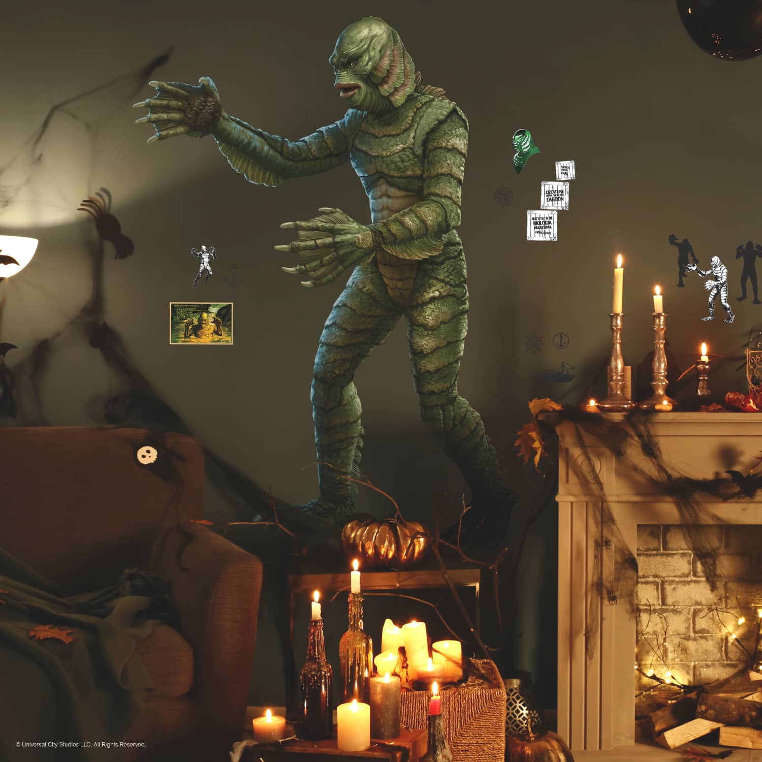 RoomMates Classic Monsters Creature from the Black Lagoon Giant Peel &#x26; Stick Wall Decals