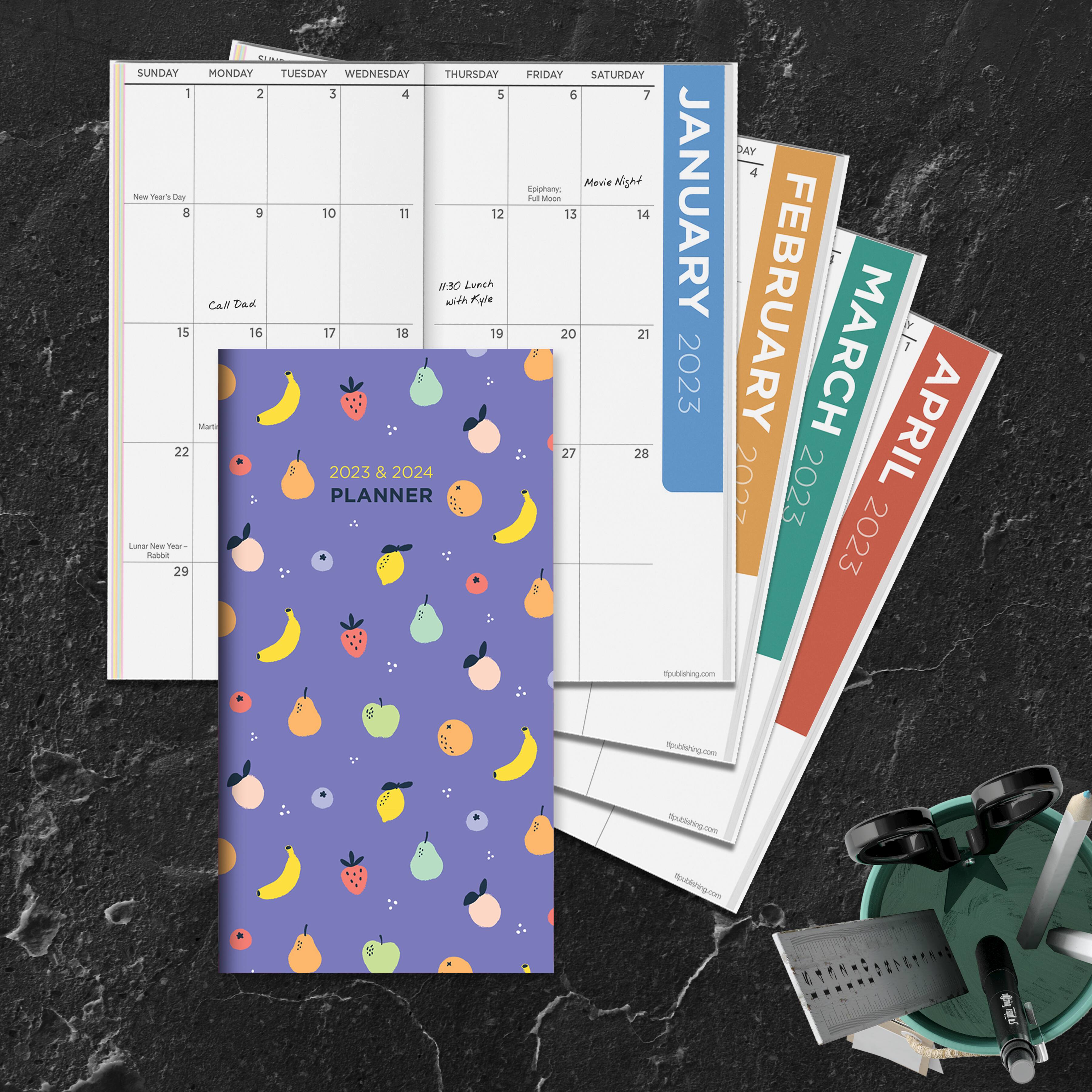 TF Publishing 20232024 Grape Fruits 2Year Small Monthly Pocket