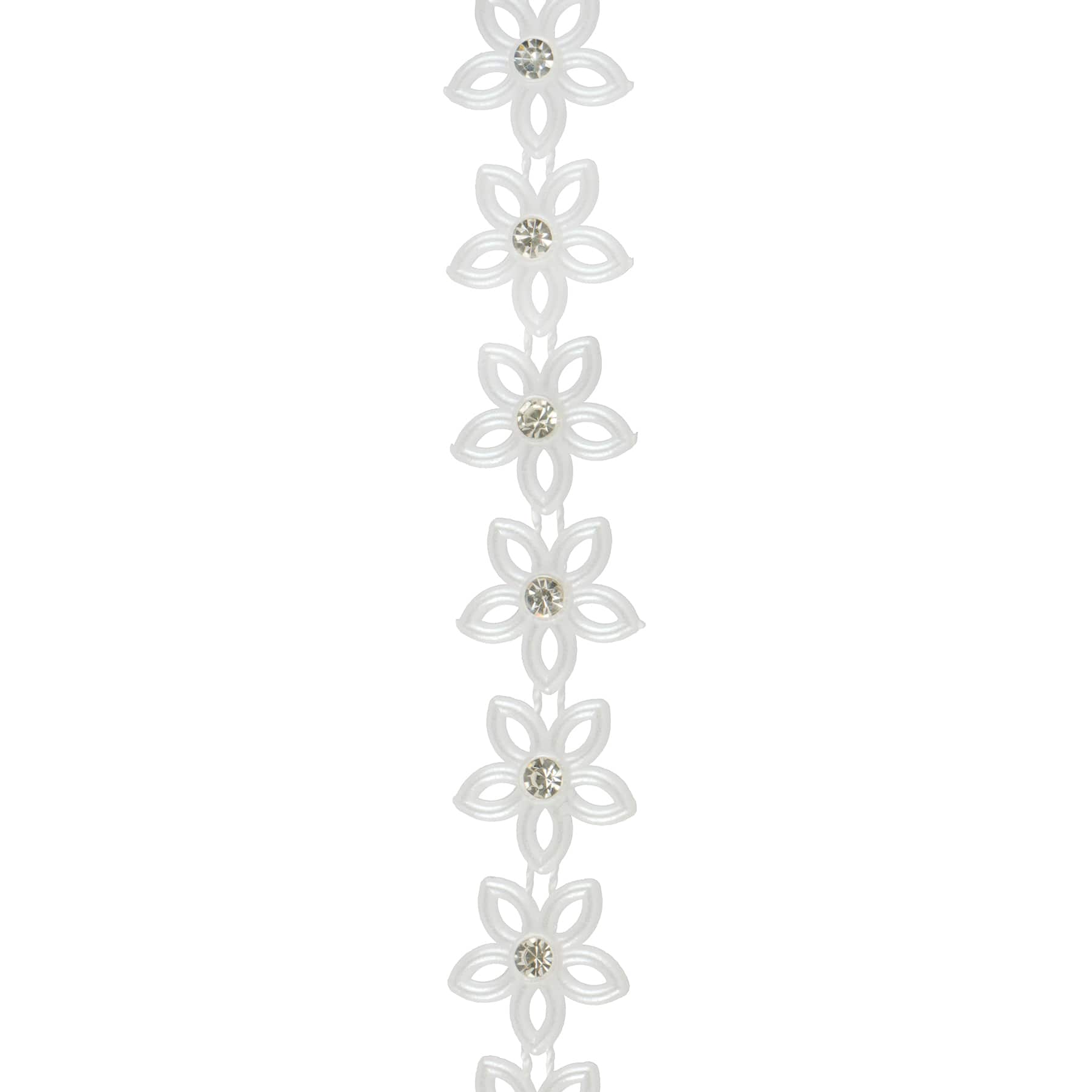 14.5mm White Plastic Pearl Flower Garland, 5yd. by Bead Landing&#x2122;