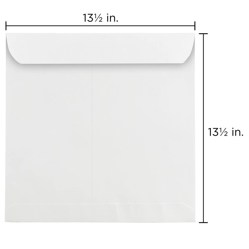 JAM Paper 13.5&#x22; Large White Square Invitation Envelopes
