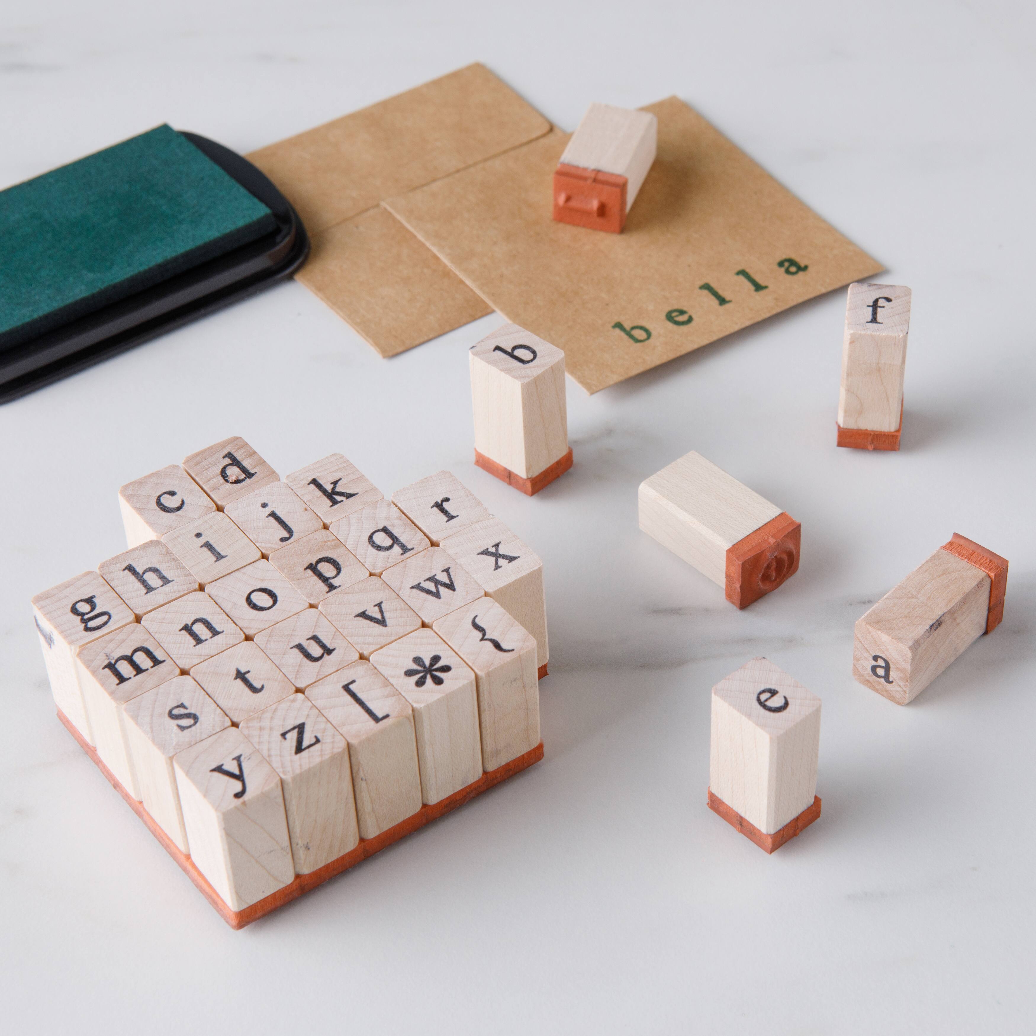 6 Pack: Medium Lowercase Alphabet Wood Stamp Set by Recollections™