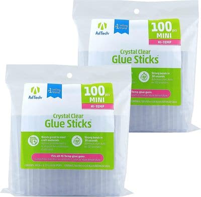 Gorilla Hot Glue Sticks Clear 4-inch Mini 30 Ct High/Low Temp Glue Guns,  12-Pack 