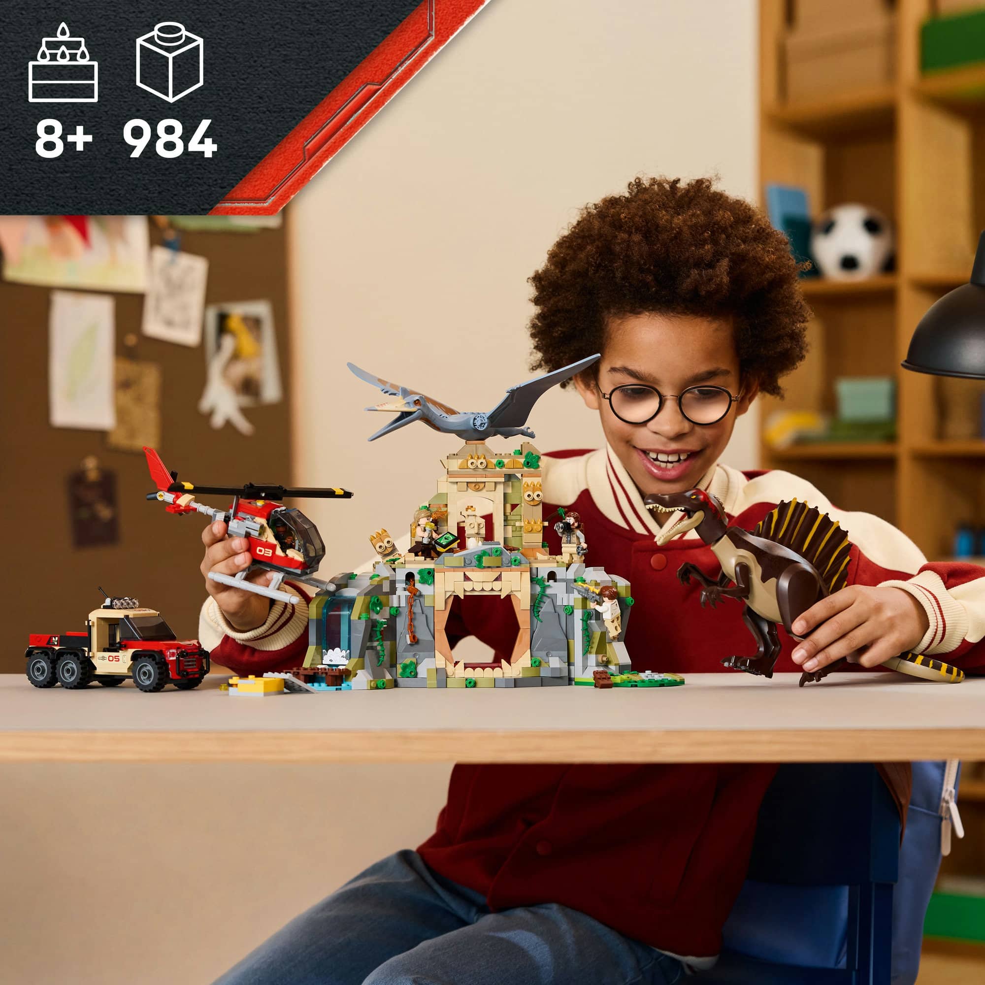 LEGO&#xAE; Jurassic World Spinosaurus &#x26; Quetzalcoatlus Air Mission Dinosaur Toy 76976