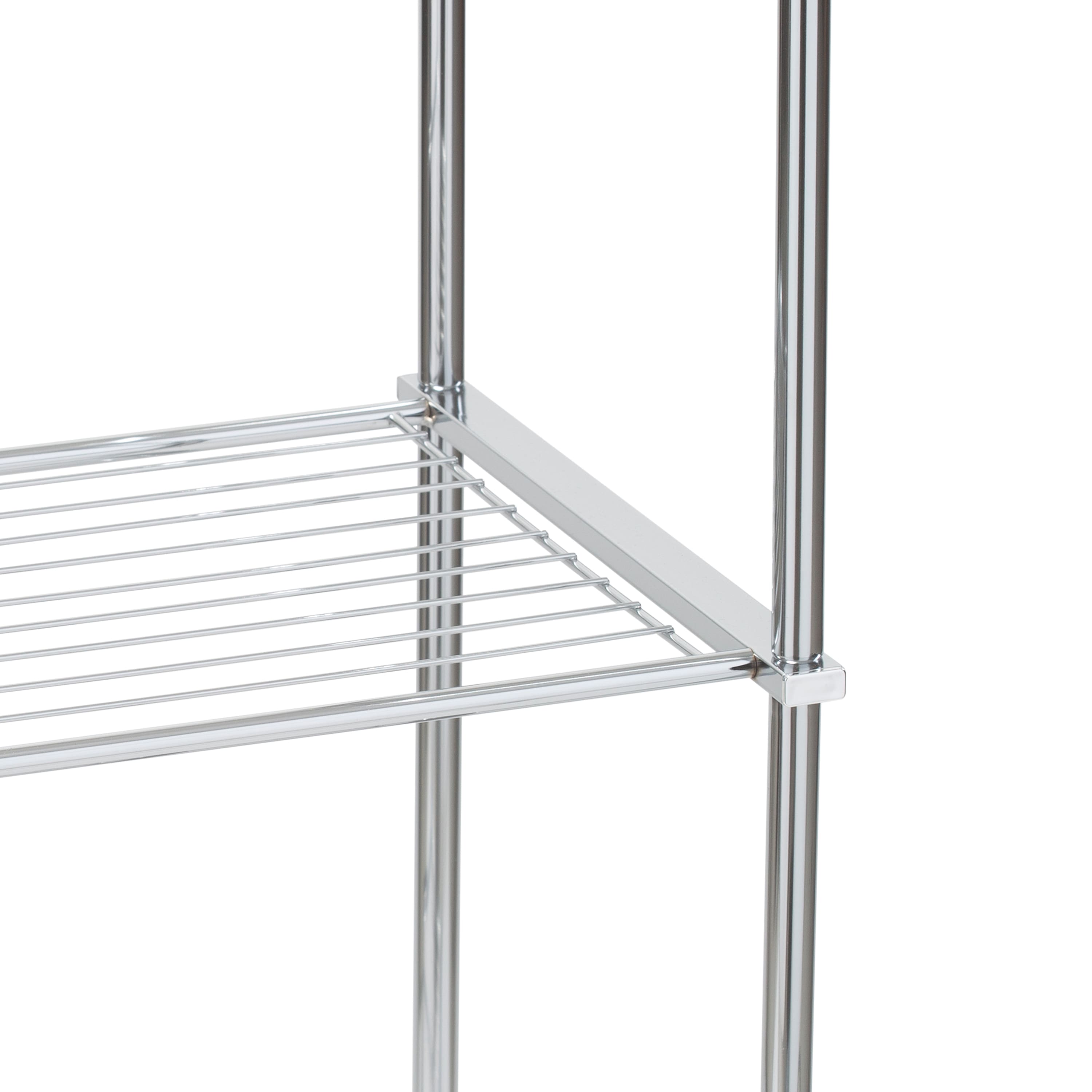Organize It All 40&#x22; Metro Chrome 4-Tier Freestanding Shelving Tower