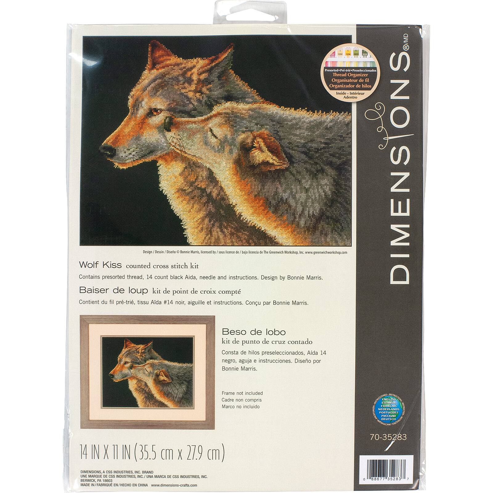 Dimensions&#xAE; Wolf Kiss Counted Cross Stitch Kit