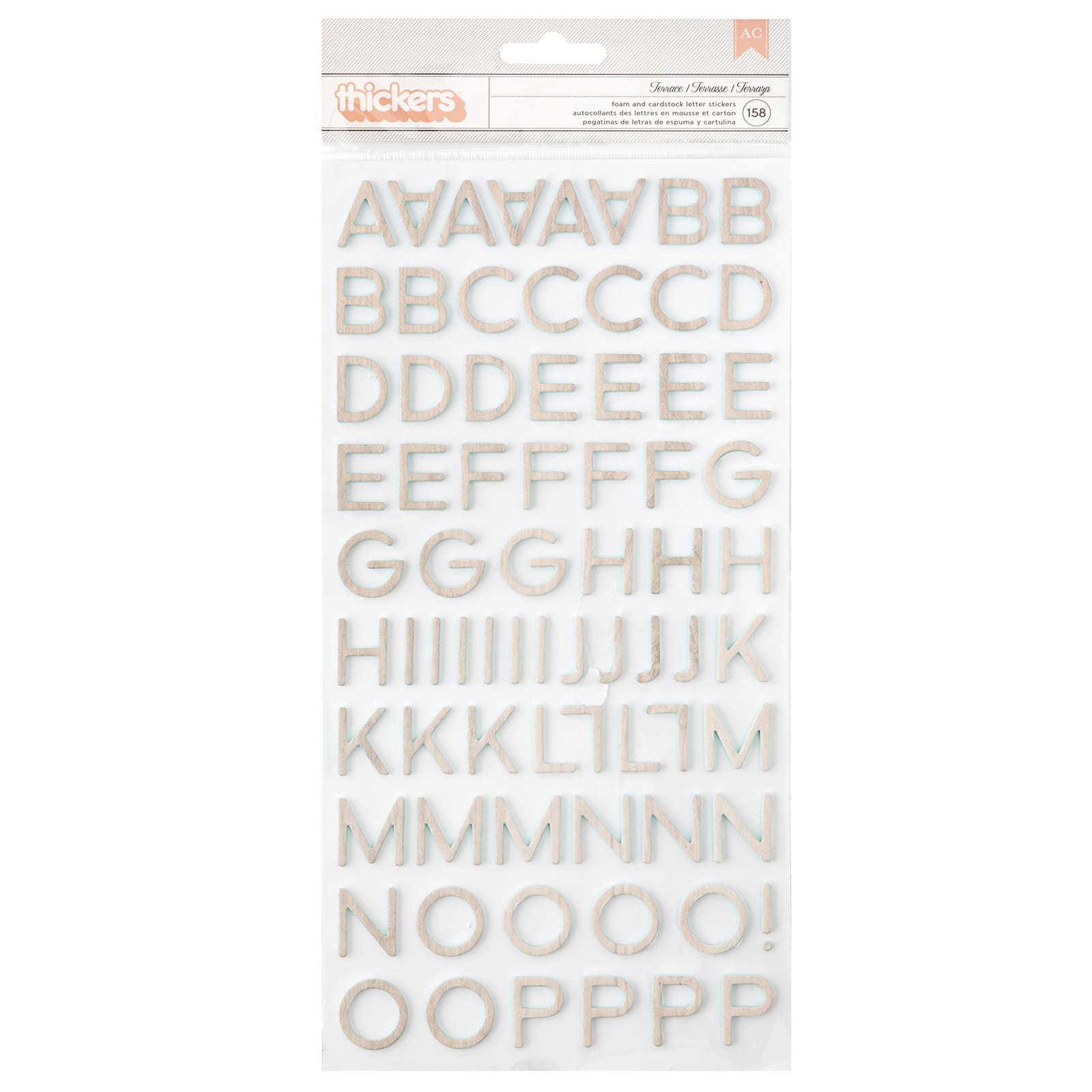 Thickers&#x2122; Terrace Foam &#x26; Cardstock Letter Stickers