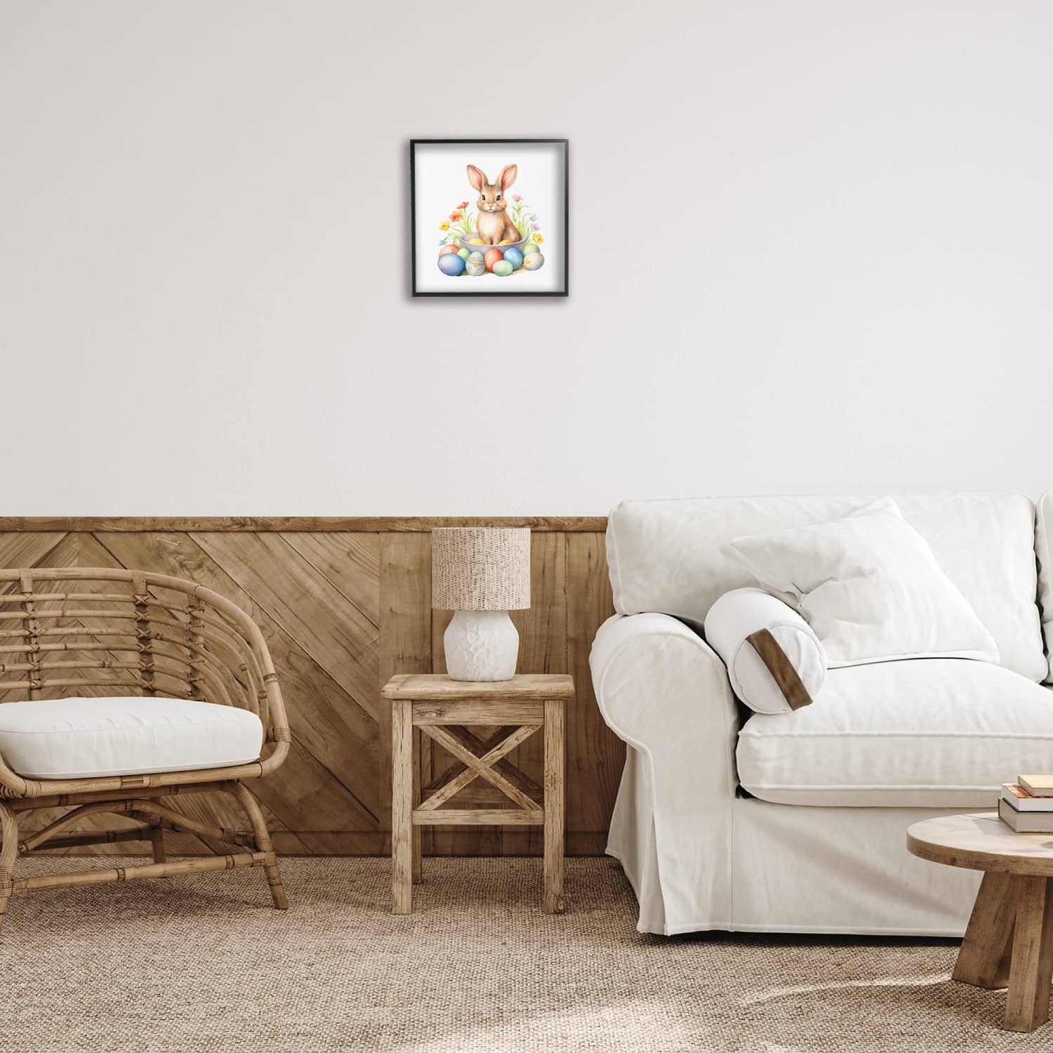 Stupell Industries Easter Bunny & Eggs Framed Giclee Art