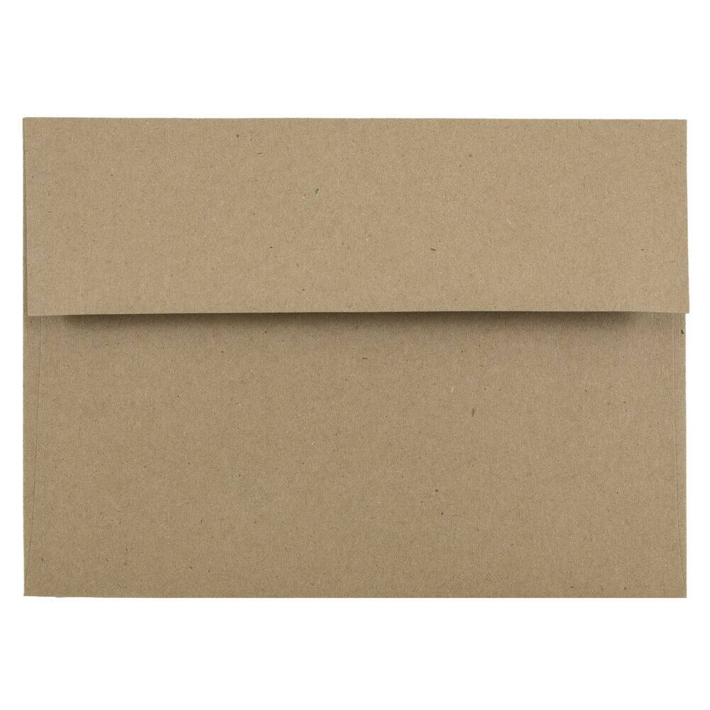 JAM Paper 5" x 7" Brown Kraft Paper Bag Premium Invitation Envelopes