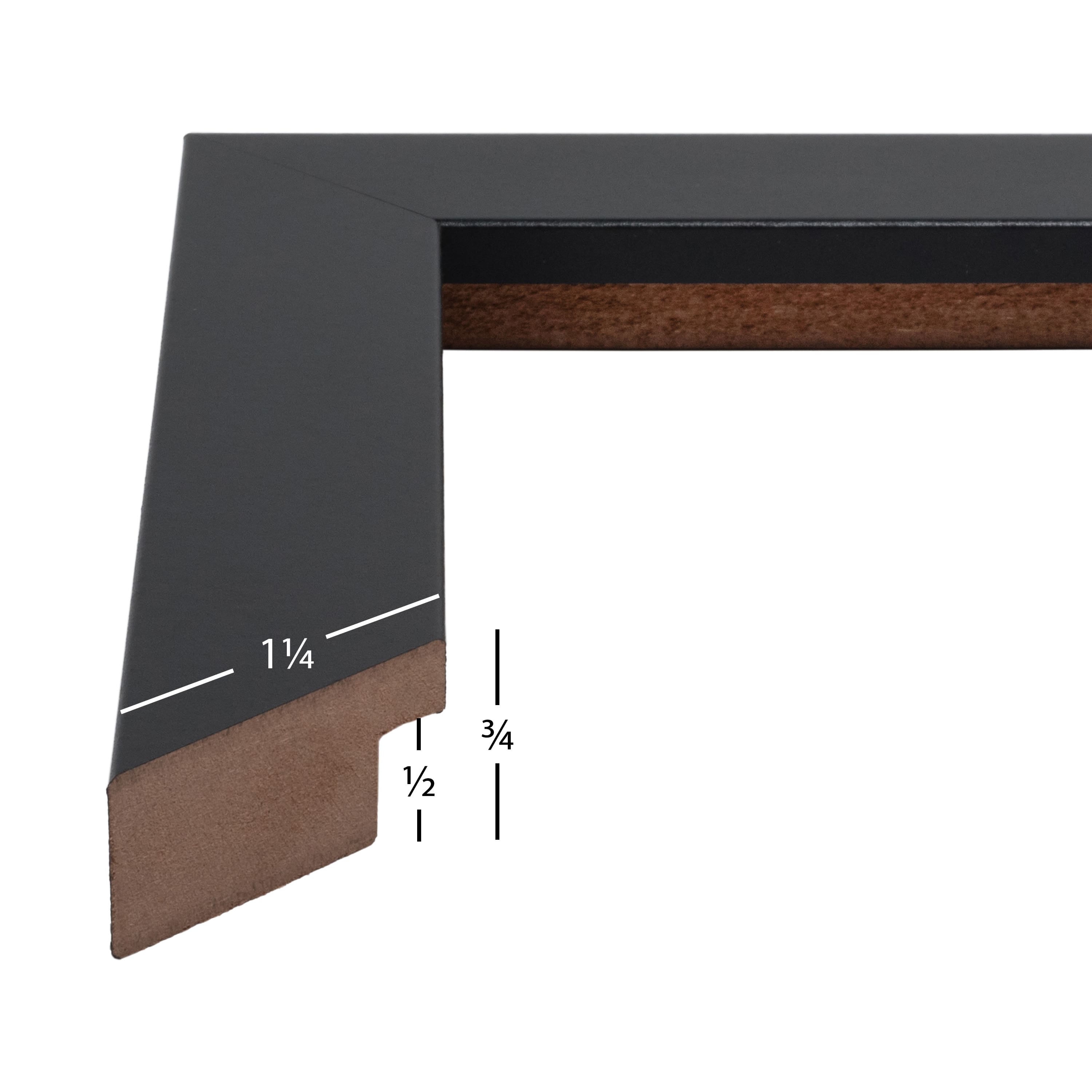 Craig Frames Bauhaus Mystic Satin Black Picture Frame with Mat