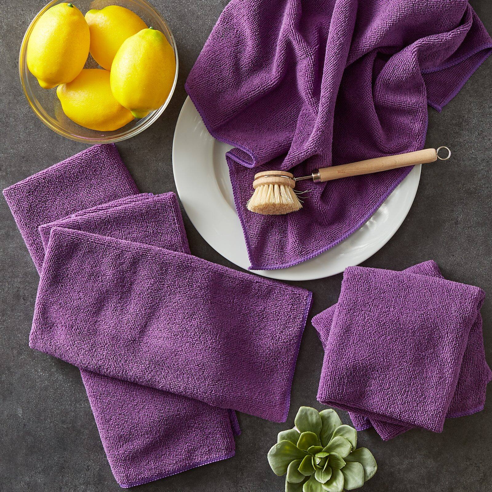 DII&#xAE; Eggplant Essential Microfiber Dishtowels, 6ct.