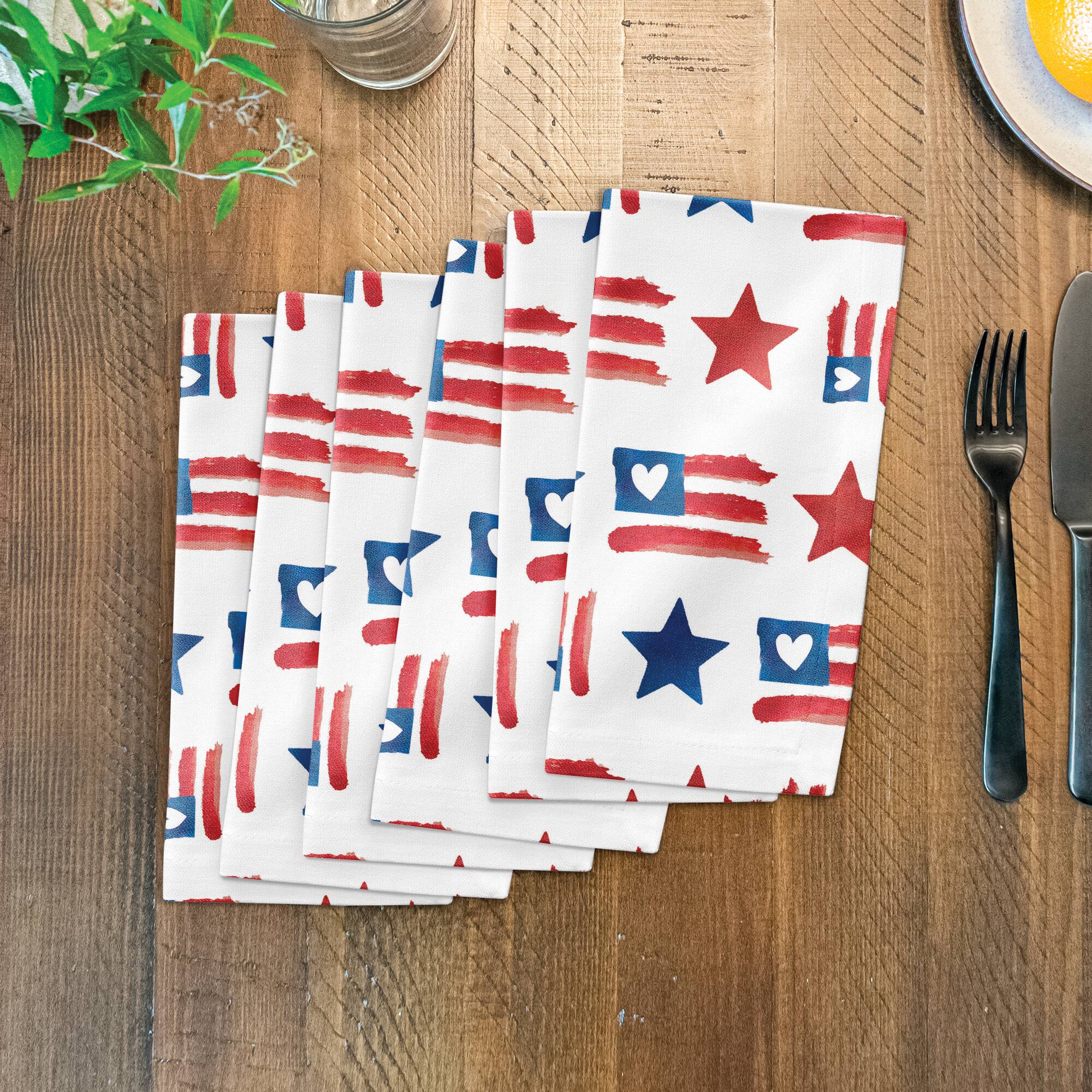 Designs Direct Flags & Stars Pattern Cotton Twill Napkin