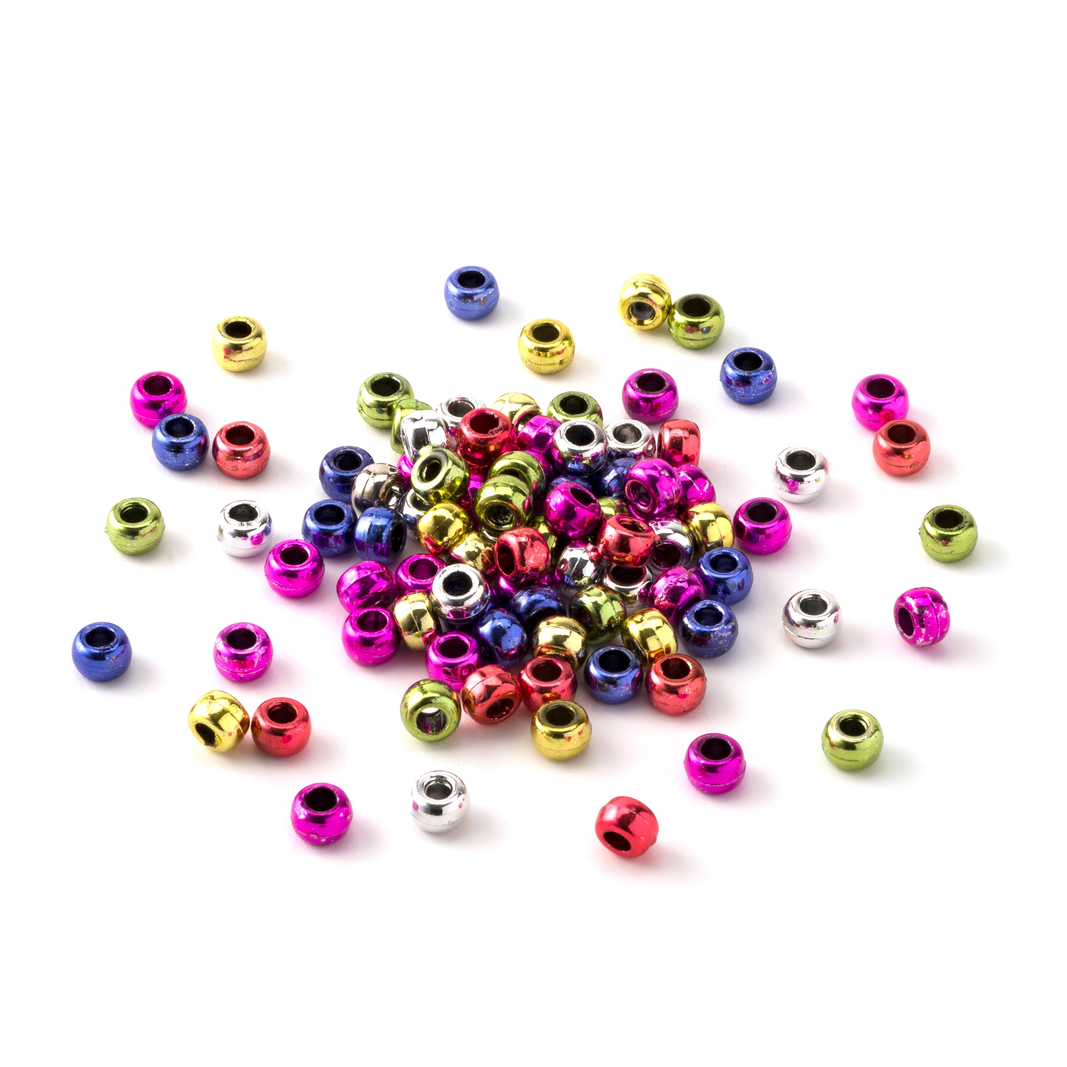 12 Packs: 280 ct. (3,360 total) Metallic Pony Beads by Creatology™, 6mm x 9mm