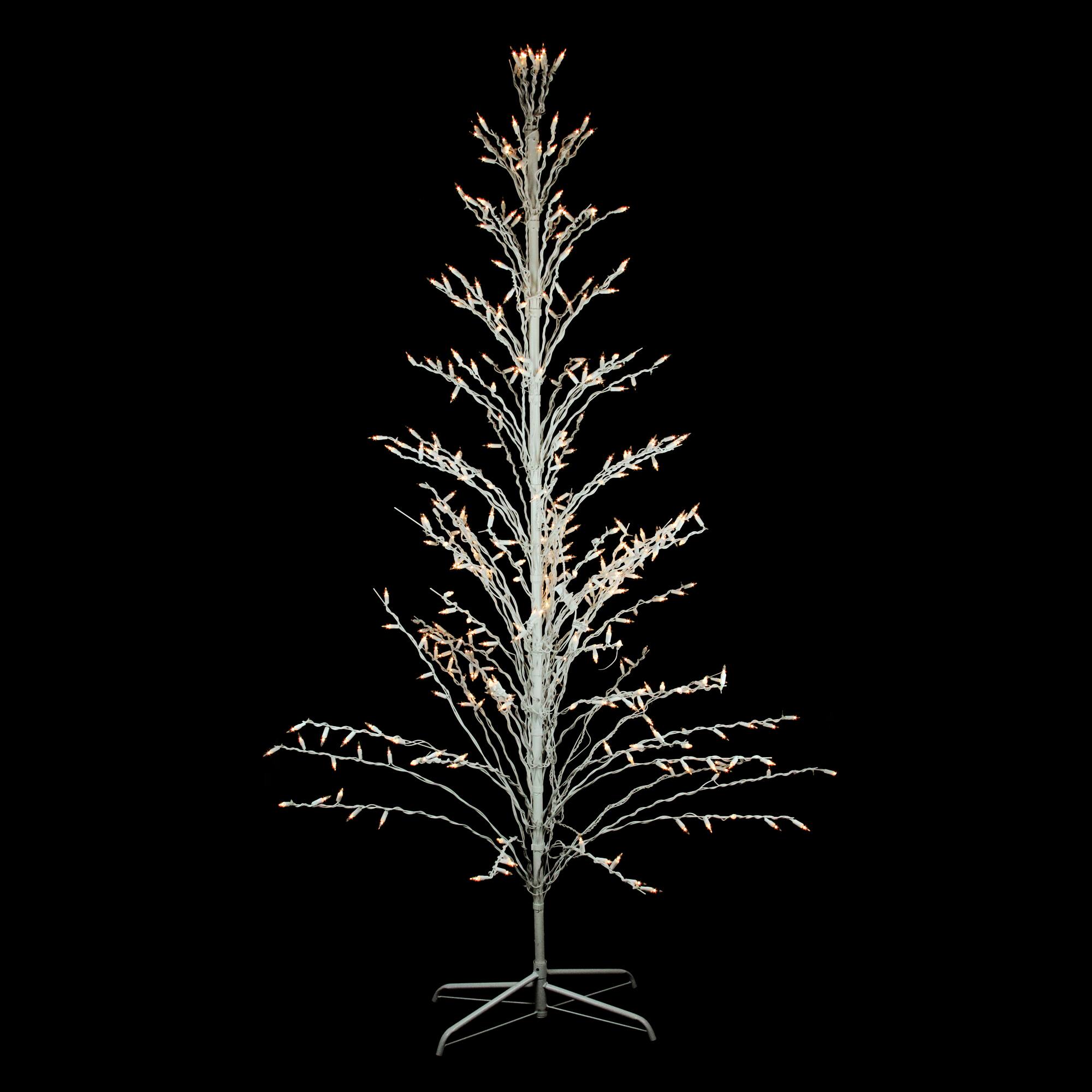 6ft. Pre-Lit White Cascade Twig Artificial Christmas Tree, Clear Lights
