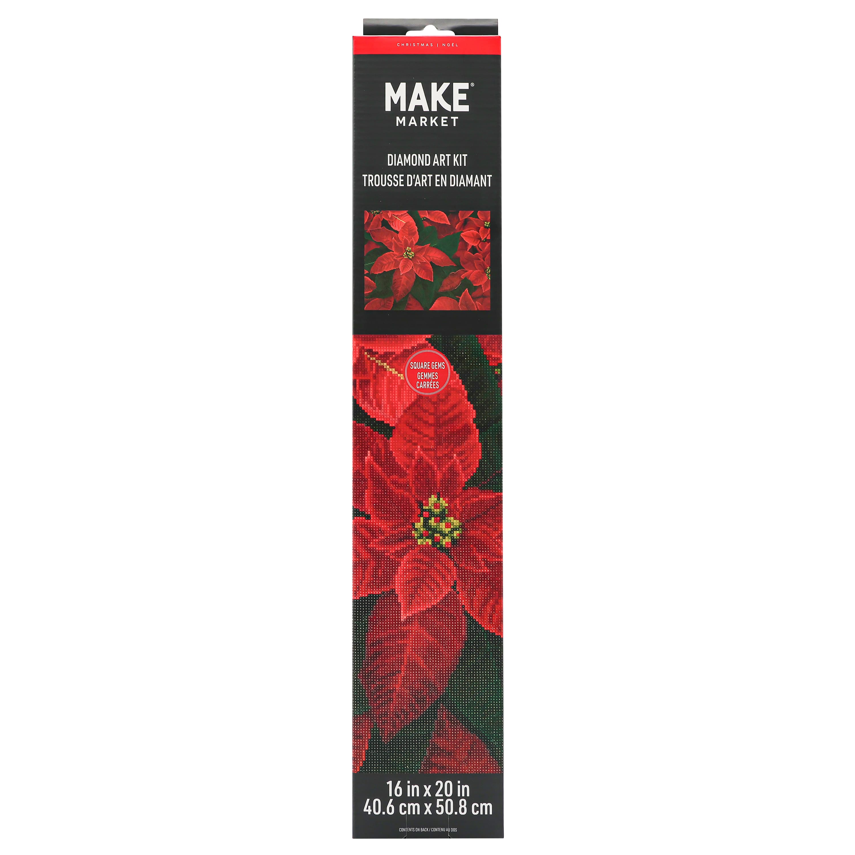 16&#x22; x 20&#x22; Poinsettia Diamond Art Kit by Make Market&#xAE;