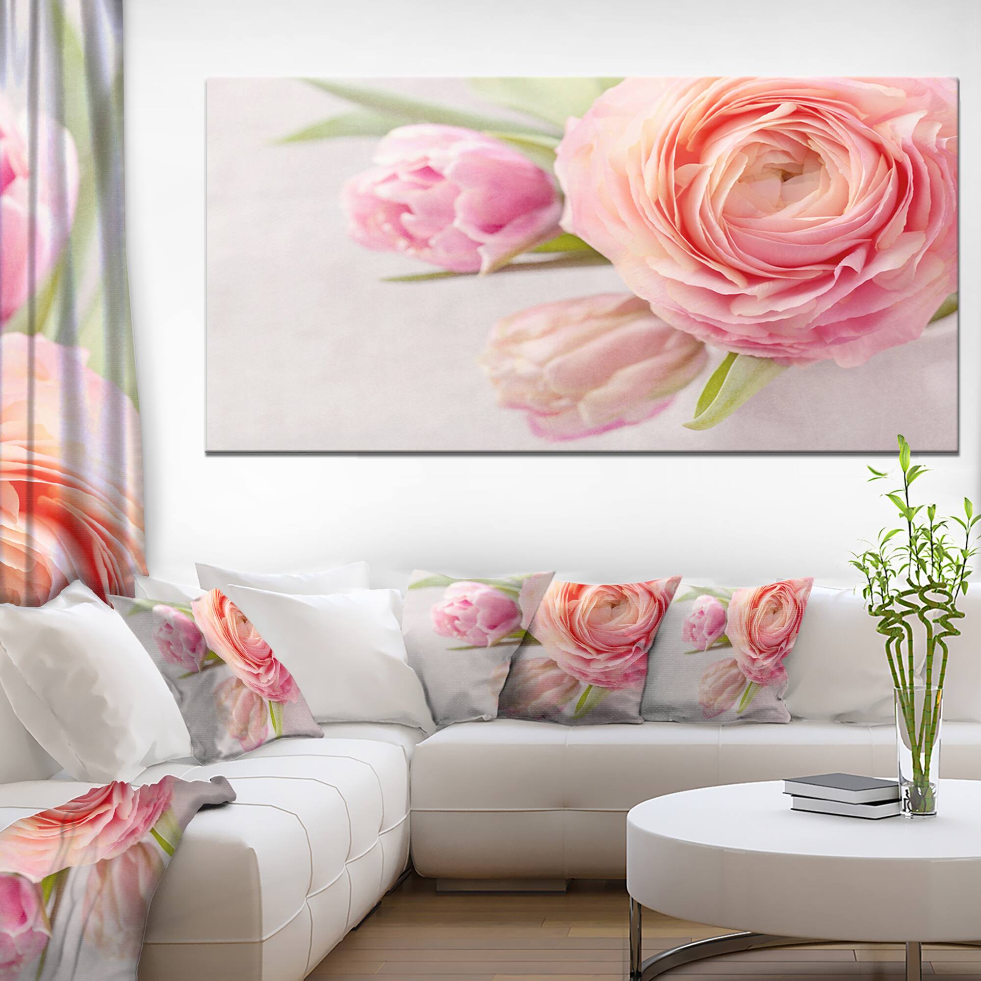 Designart - Full Bloom and Blooming Flowers - Floral Canvas Art Print