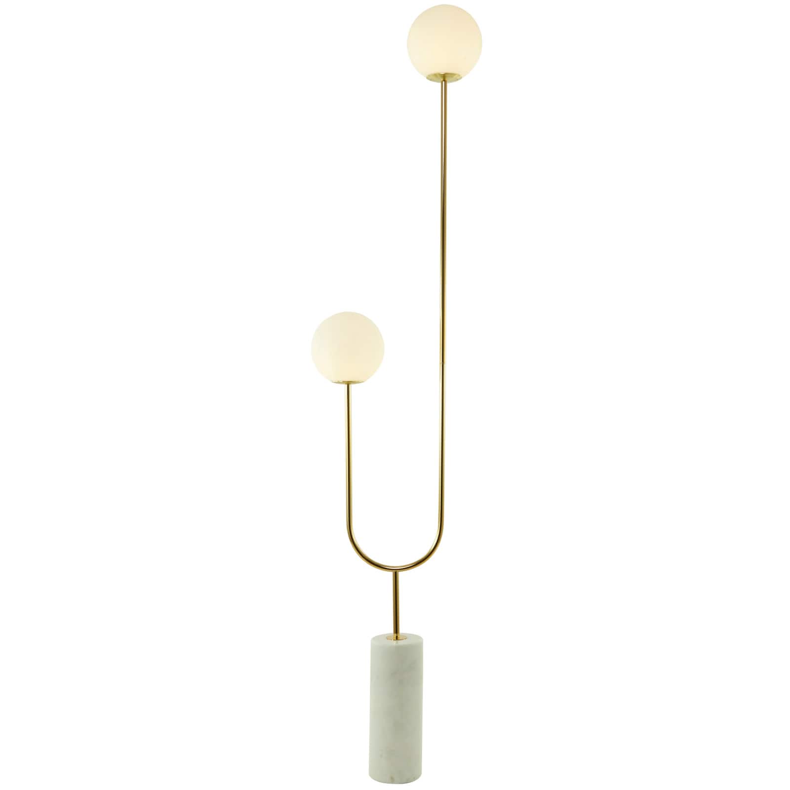 73" 2 Orb Light Floor Lamp with Marble Base