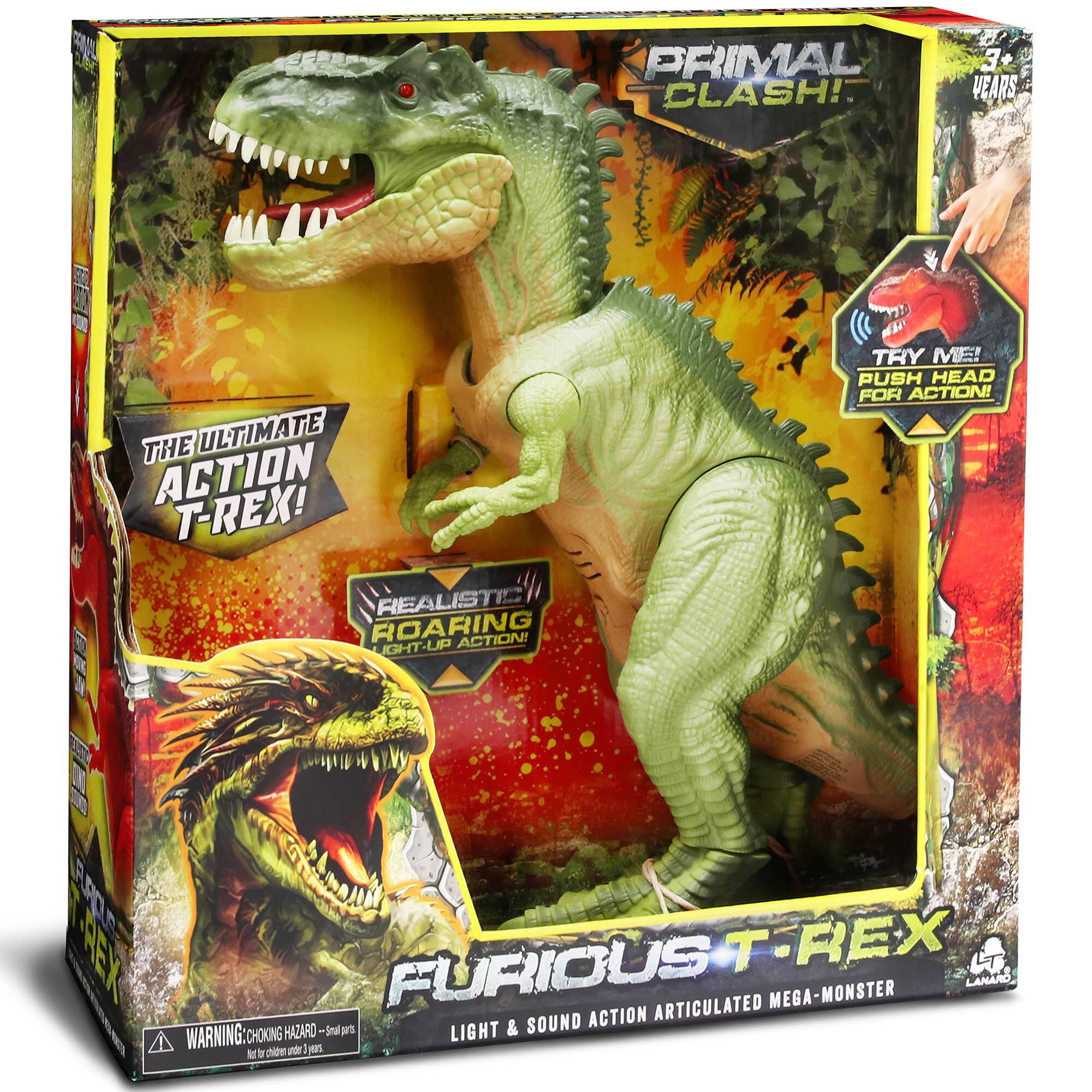 Lanard Primal Clash! Furious T-REX 12" Dinosaur Action Figure
